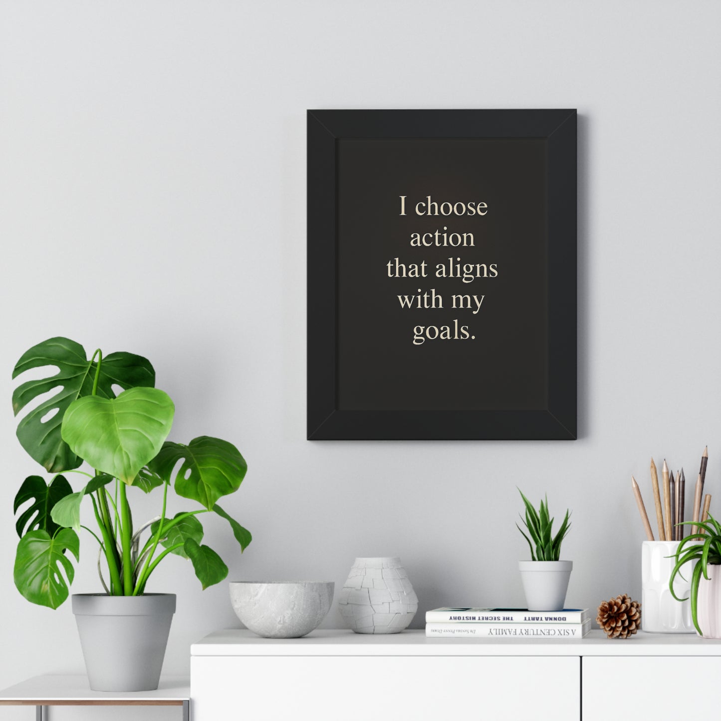Motivational Framed Poster — “I Choose Action That Aligns With My Goals” - HealthandlifestylewChiny