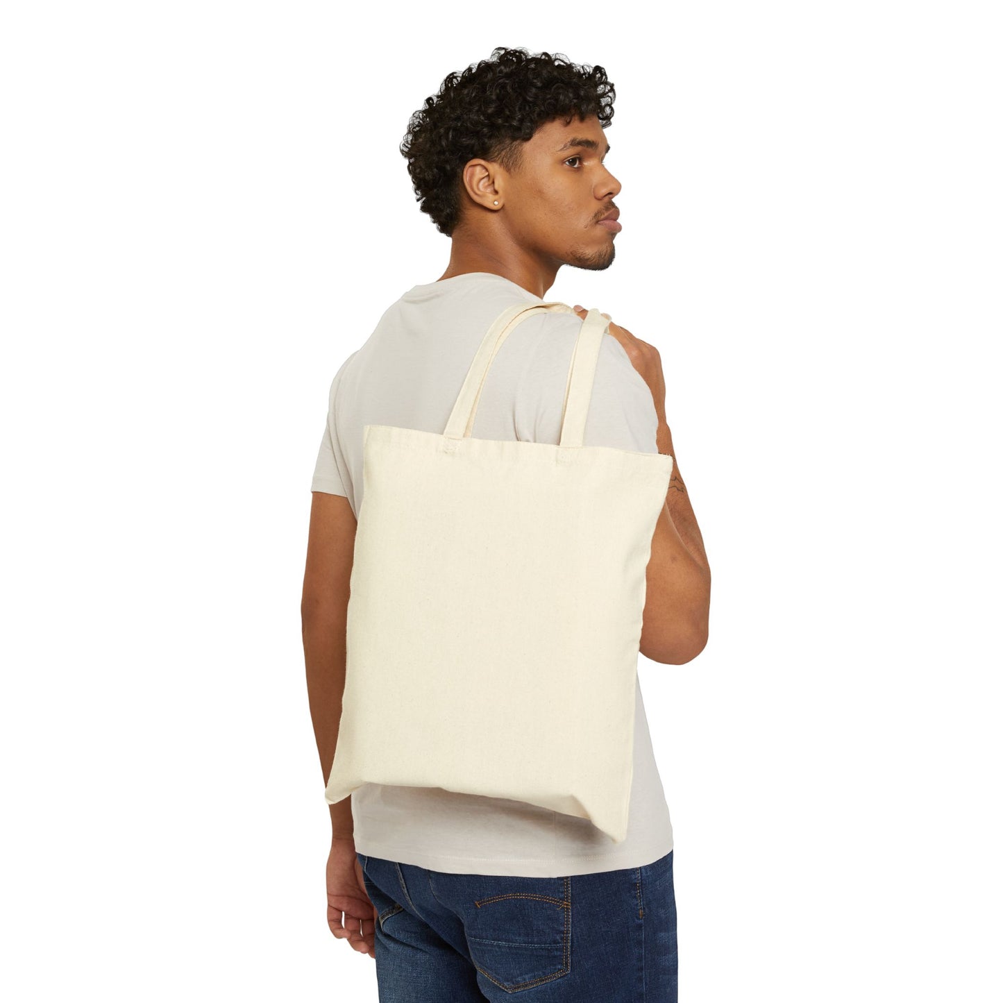 Canvas Tote Bag — Minimalist Typewriter Quote "You made morning feel like a place I belonged"