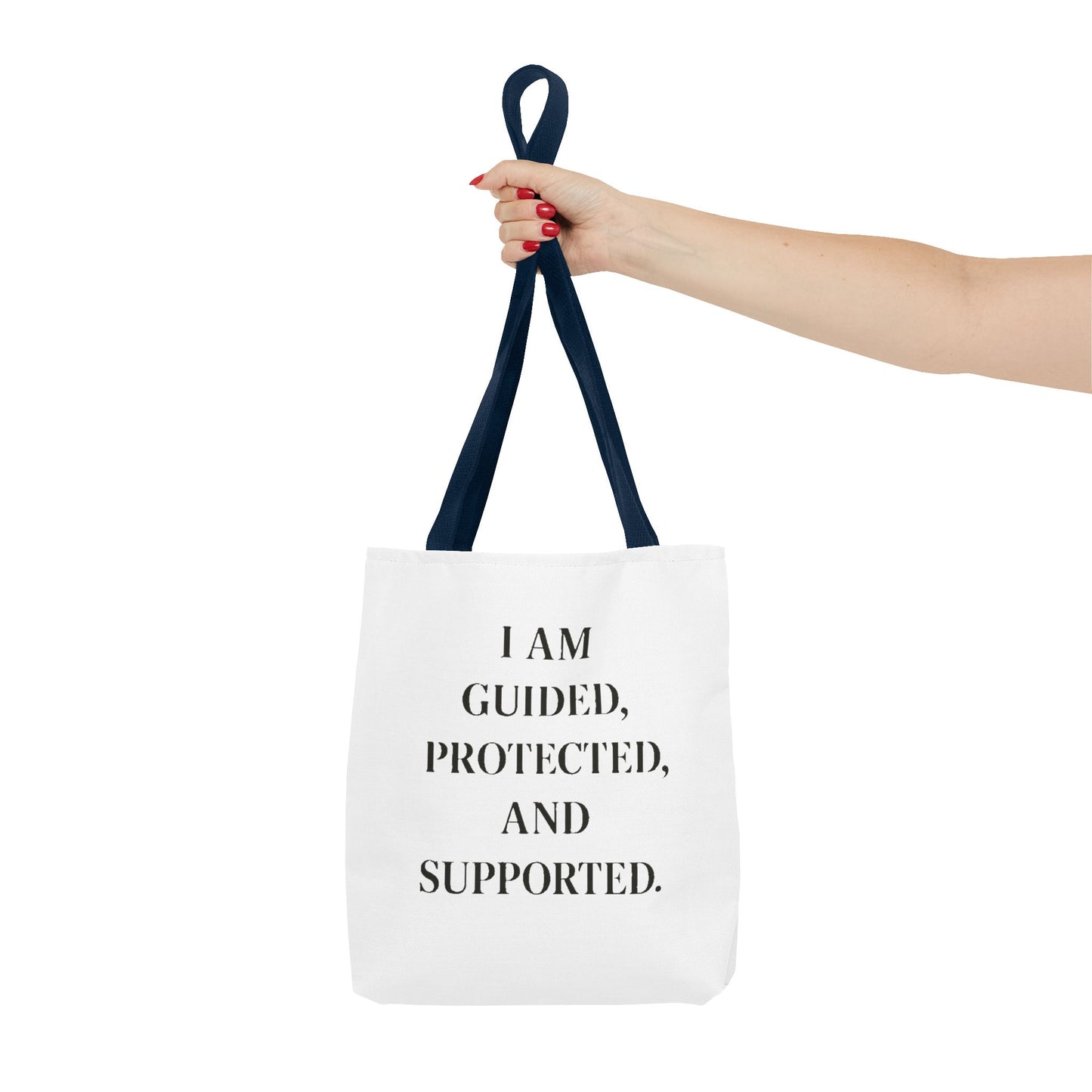 Affirmation Tote Bag - "I Am Guided, Protected, and Supported" Inspirational Canvas Tote - HealthandlifestylewChiny