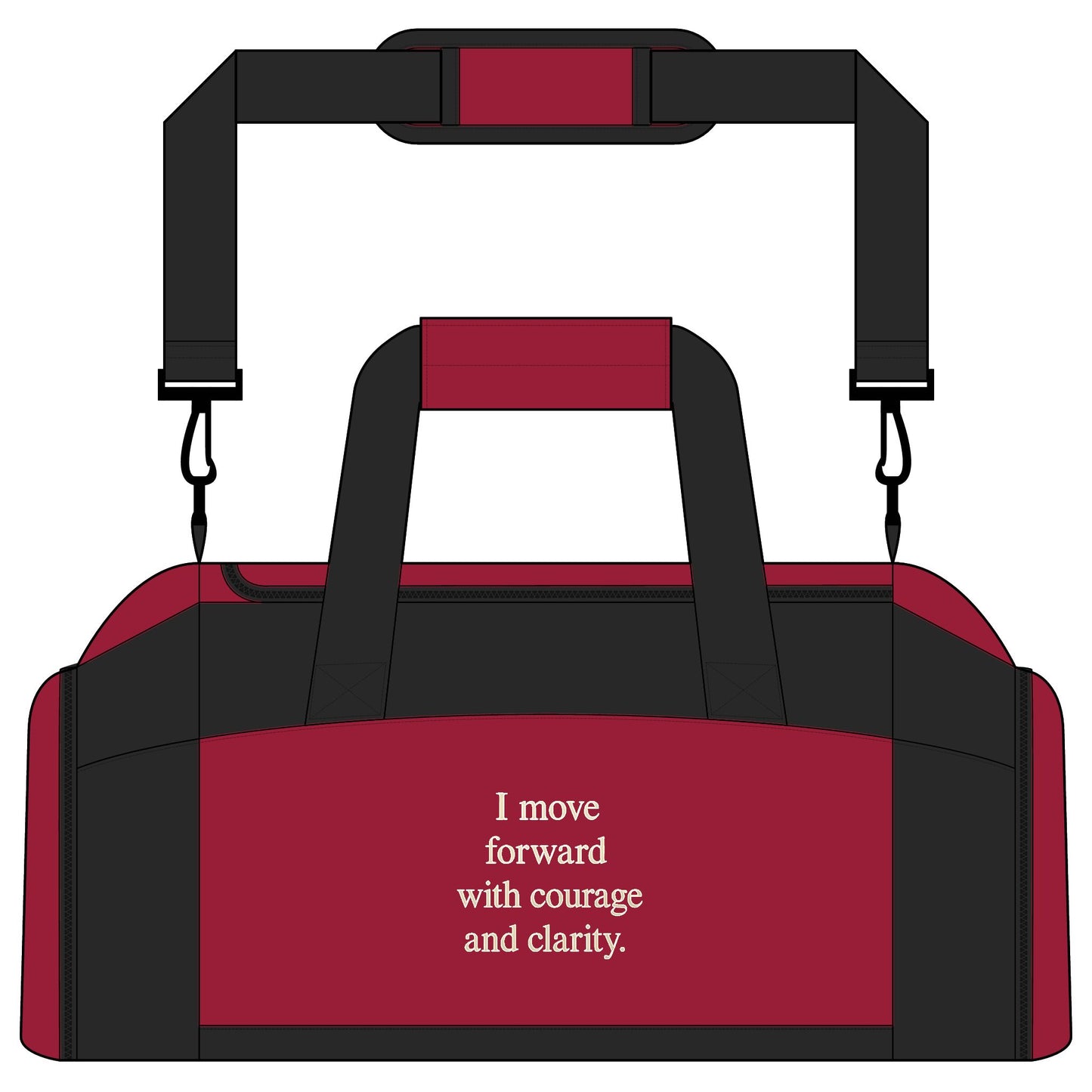 Motivational Gym Bag — 'I move forward with courage and clarity' Duffle - HealthandlifestylewChiny