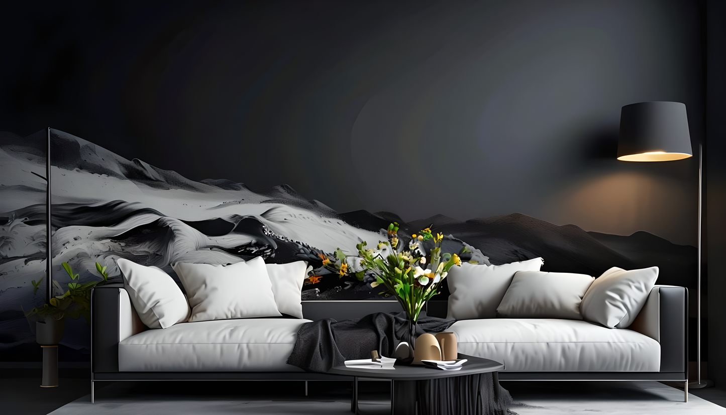 Midnight Horizon – Luxury Abstract Landscape Wall Art