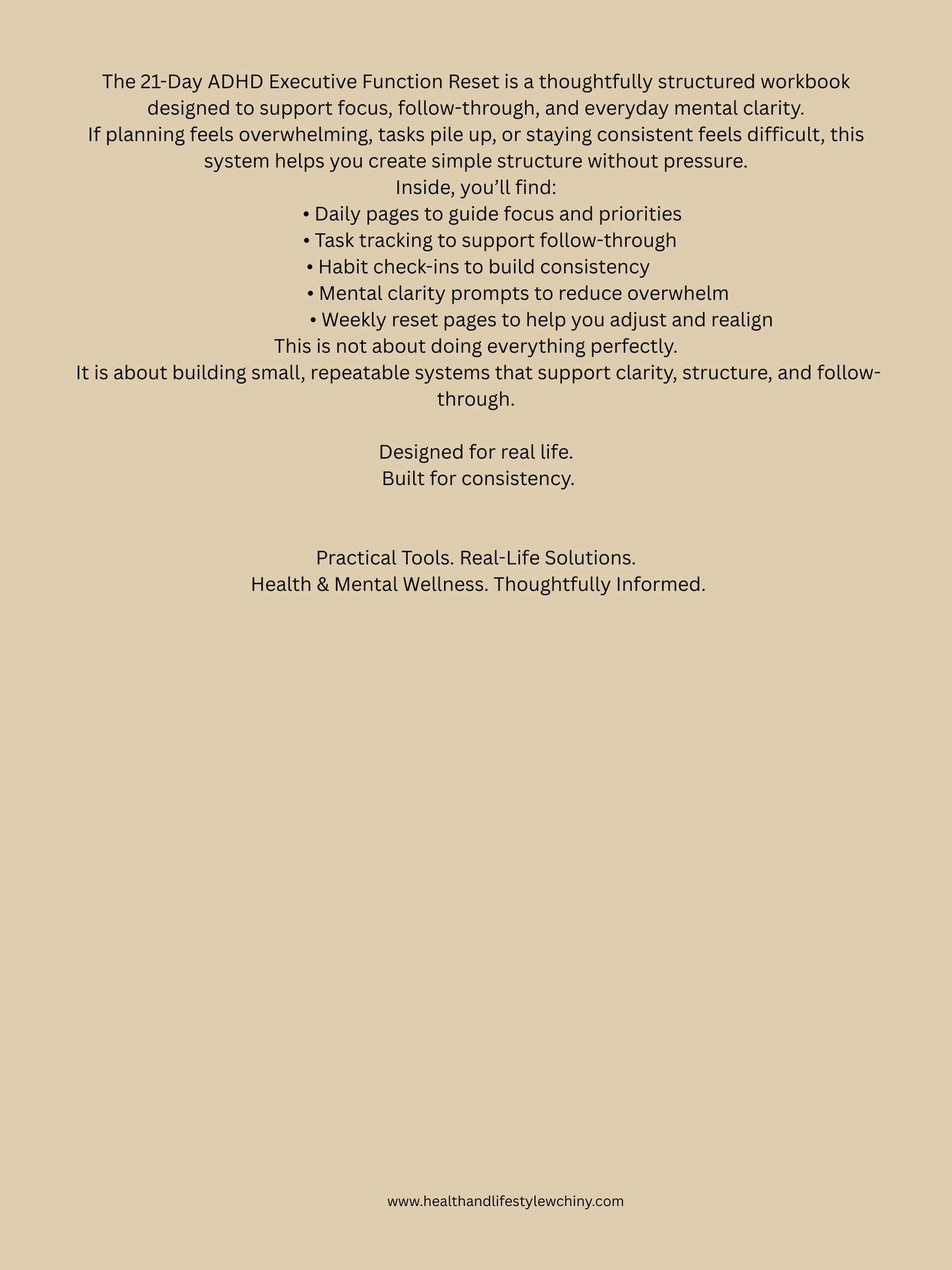 The 21-Day ADHD Executive Function Reset Protocol: Focus, Control Impulses & Reduce Overwhelm - HealthandlifestylewChiny