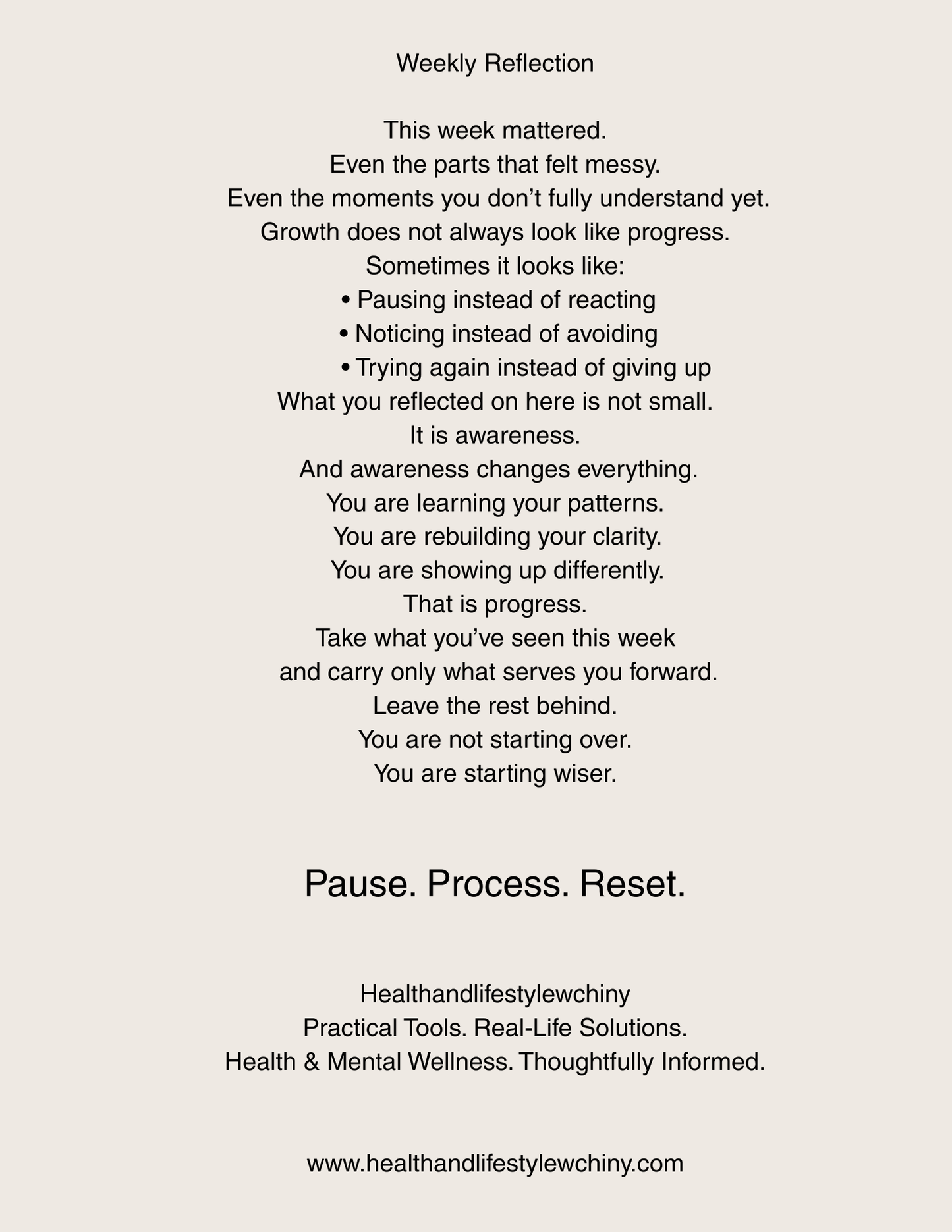 Weekly Reflection Journal – Mental Clarity, Progress Tracking & Emotional Reset Tool - HealthandlifestylewChiny