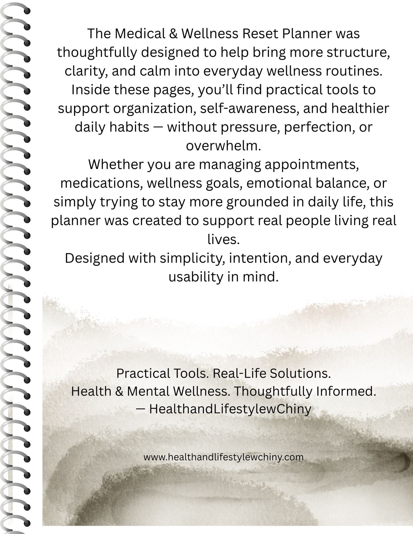 Medical and Wellness Reset Planner - HealthandlifestylewChiny