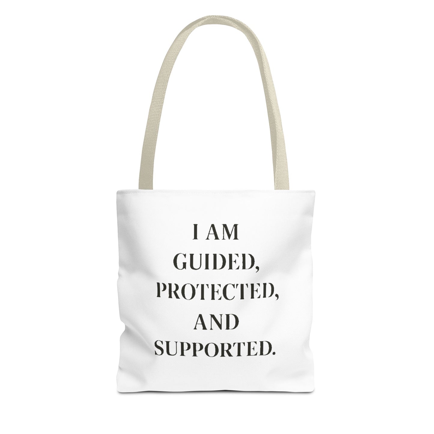 Affirmation Tote Bag - "I Am Guided, Protected, and Supported" Inspirational Canvas Tote - HealthandlifestylewChiny