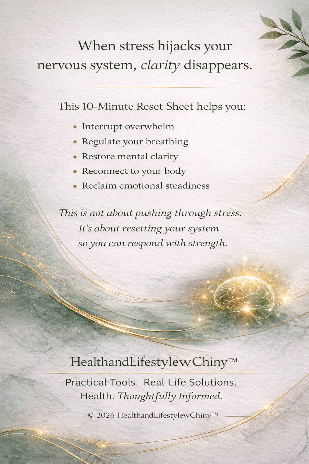 The 10-Minute Nervous System Reset Sheet - HealthandlifestylewChiny