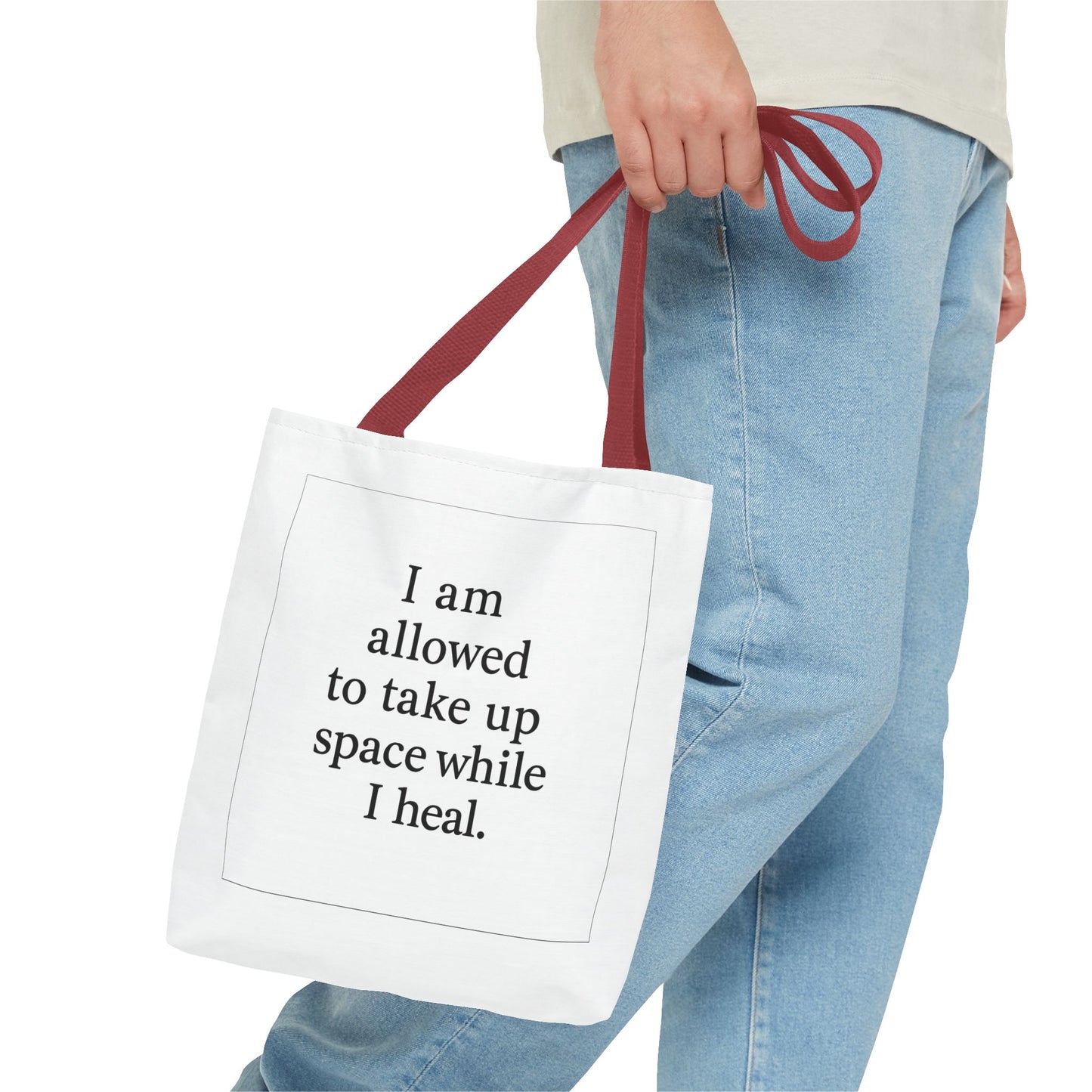 Tote — "I am allowed to take up space while I heal." Inspirational Affirmation Tote Bag - HealthandlifestylewChiny