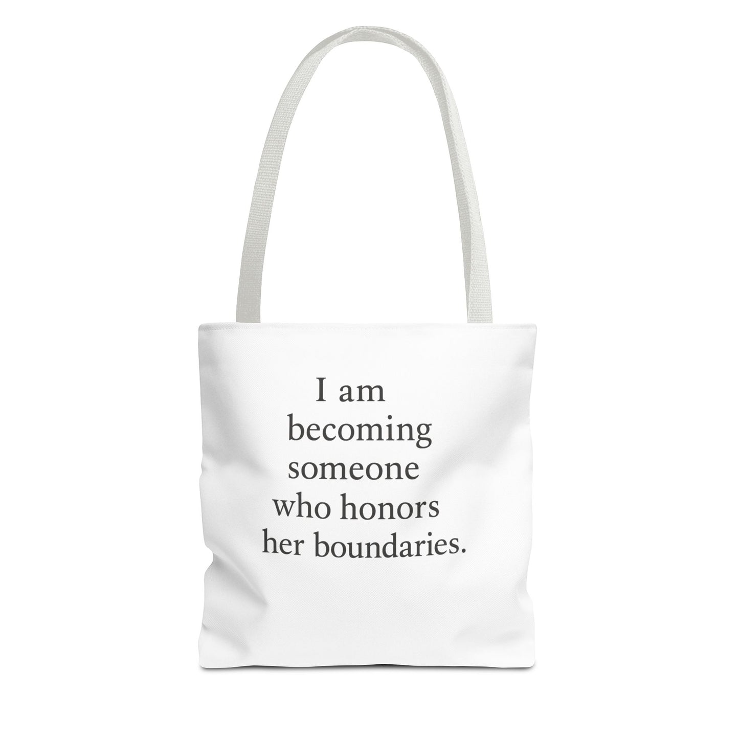 Tote Bag — "I am becoming someone who honors her boundaries." Inspirational Quote Tote - HealthandlifestylewChiny