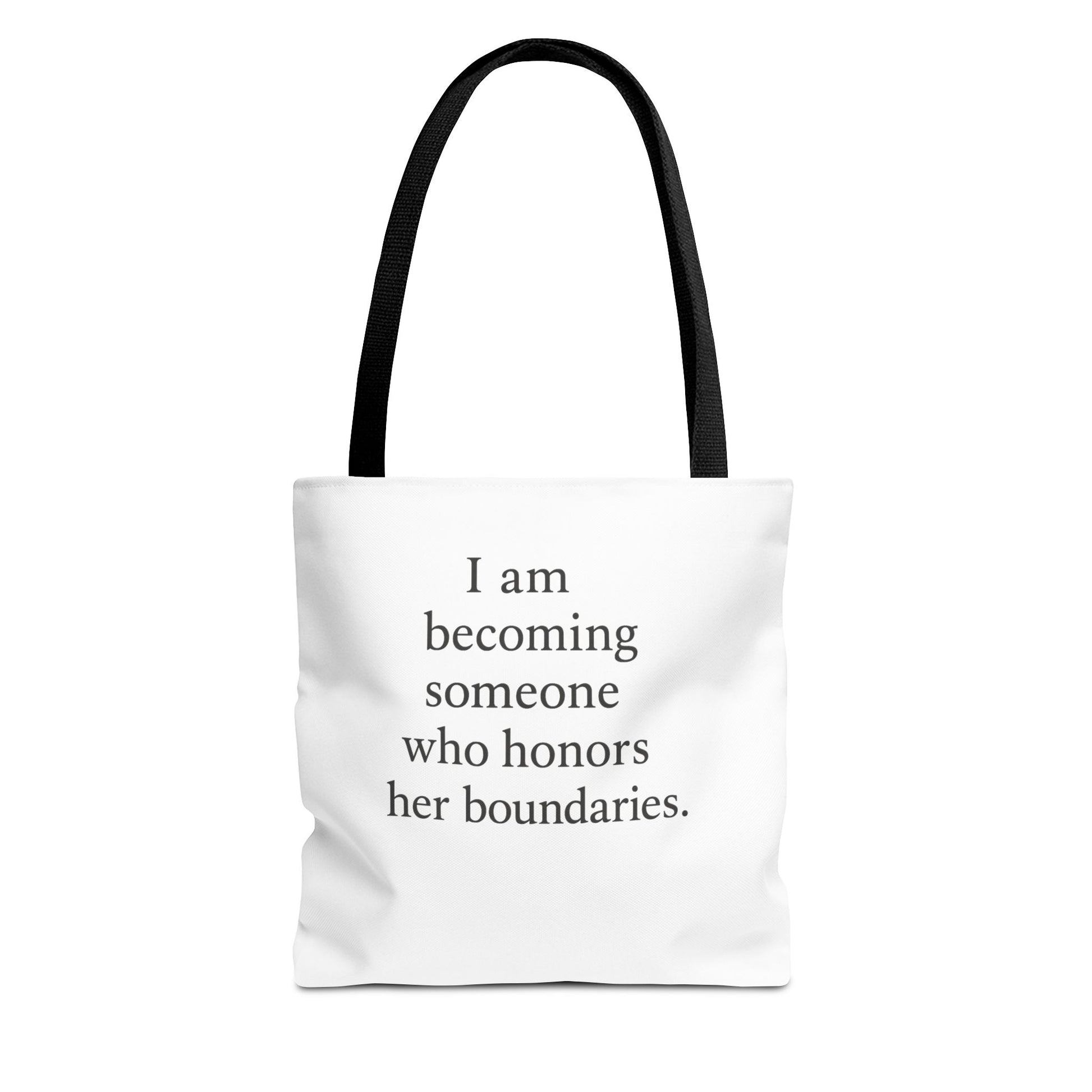 Tote Bag — "I am becoming someone who honors her boundaries." Inspirational Quote Tote - HealthandlifestylewChiny