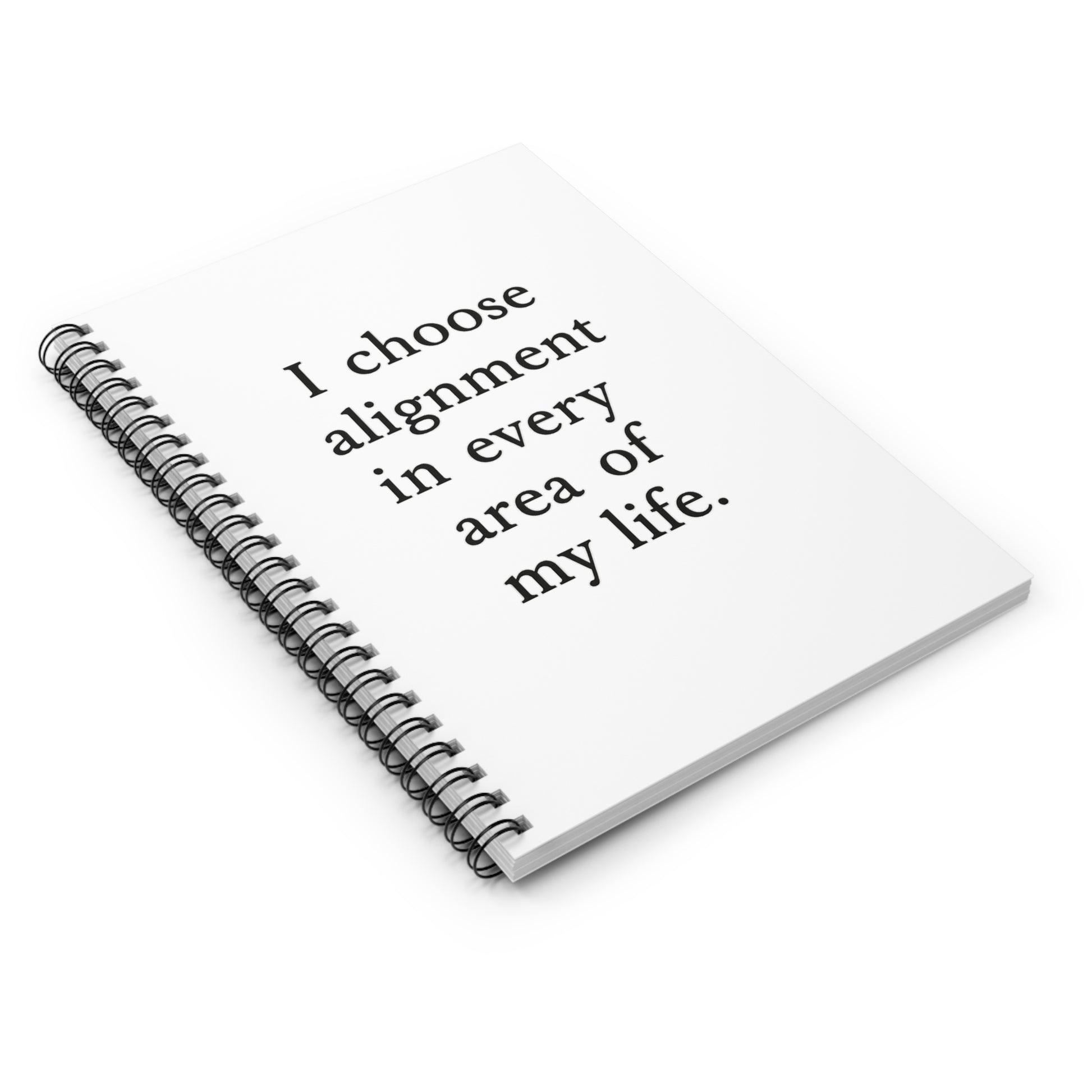 Affirmation Spiral Notebook — "I Choose Alignment in Every Area of My Life" Ruled Journal - HealthandlifestylewChiny