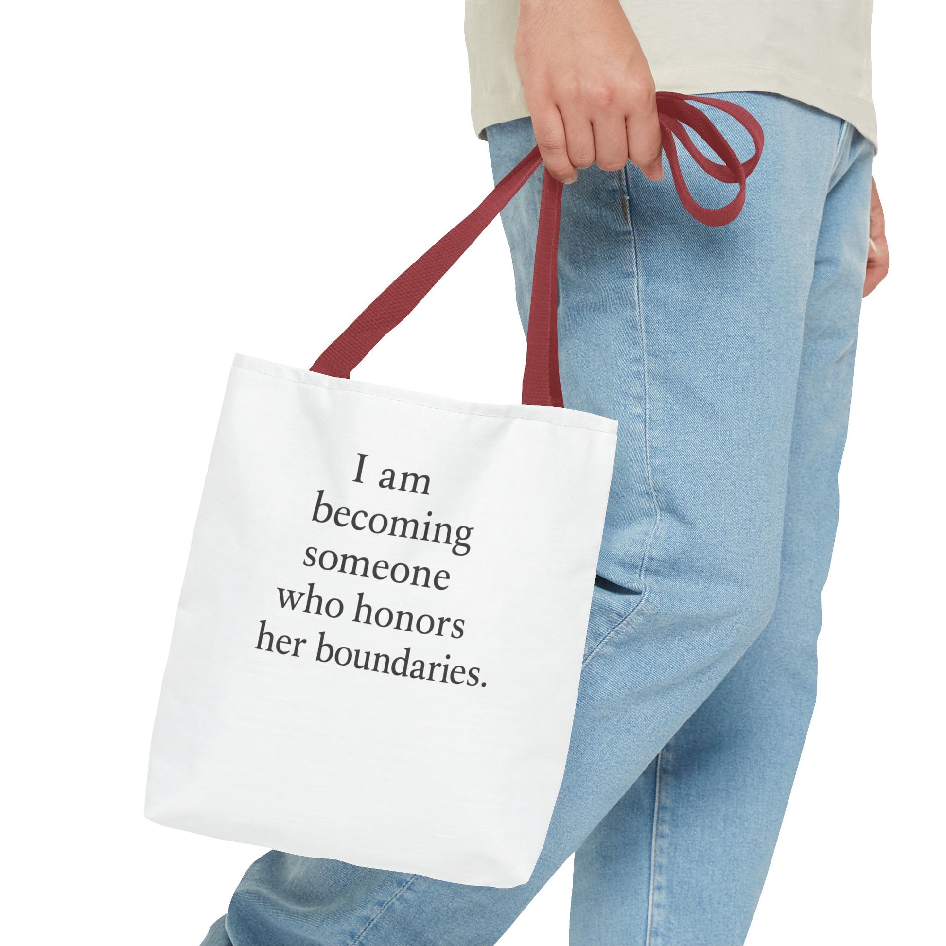 Tote Bag — "I am becoming someone who honors her boundaries." Inspirational Quote Tote - HealthandlifestylewChiny