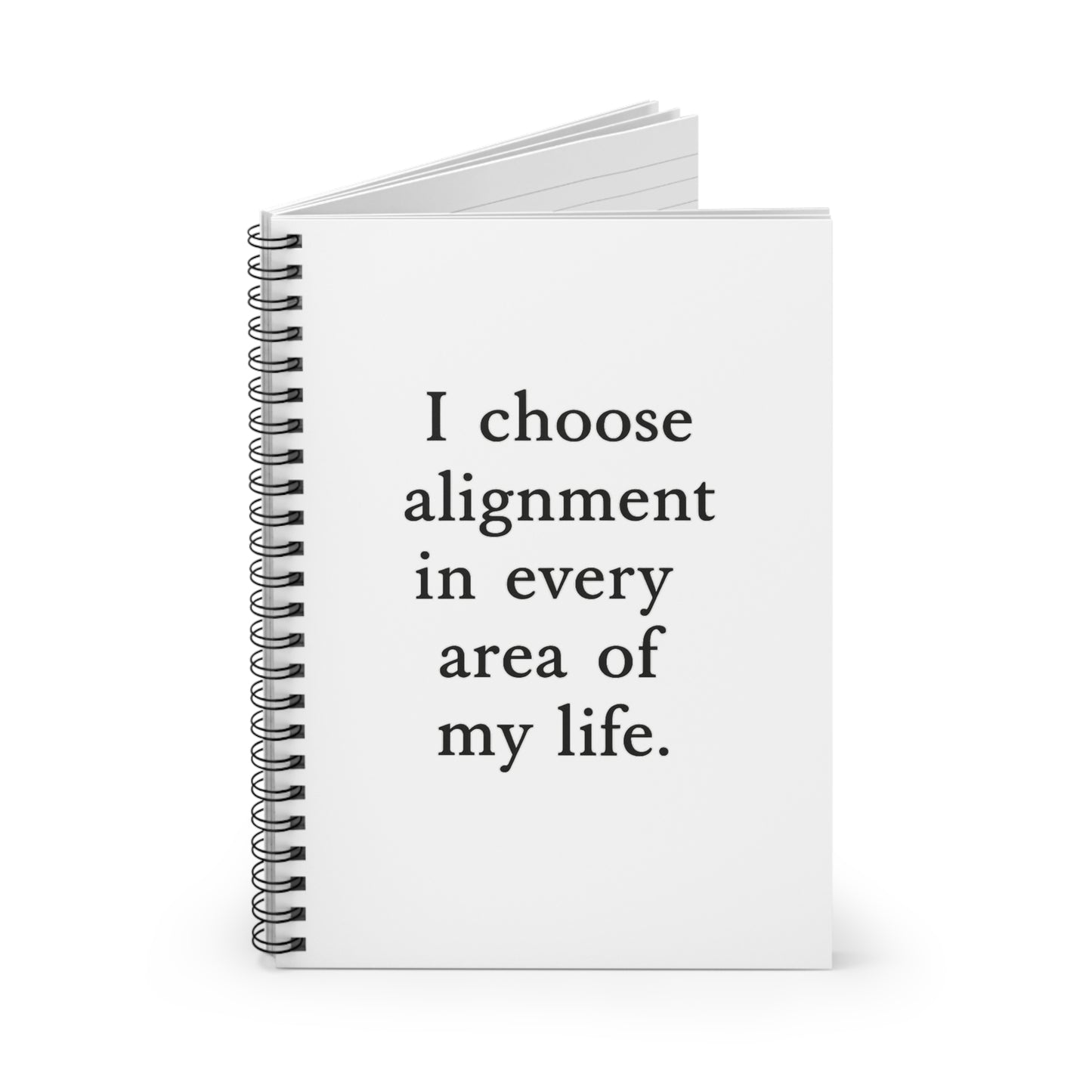 Affirmation Spiral Notebook — "I Choose Alignment in Every Area of My Life" Ruled Journal - HealthandlifestylewChiny
