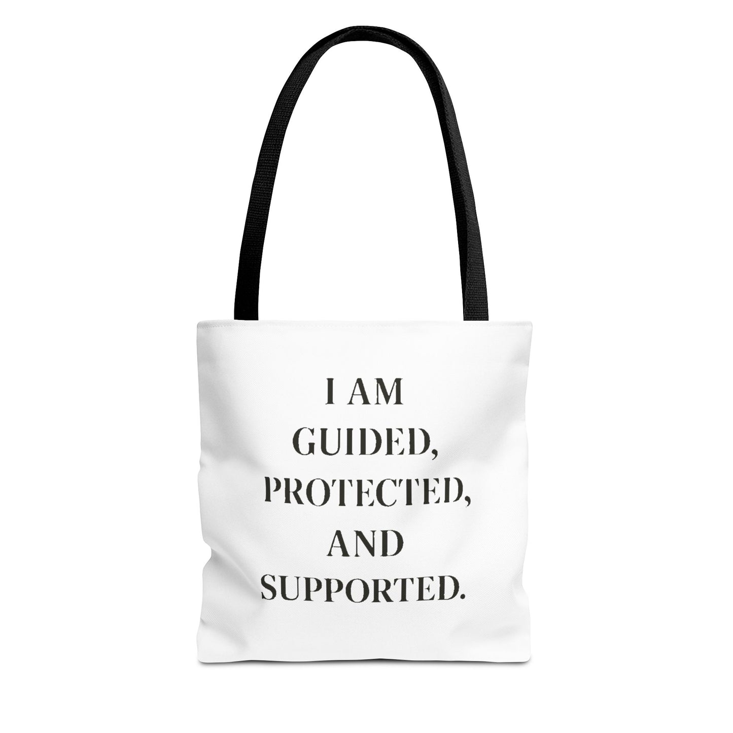 Affirmation Tote Bag - "I Am Guided, Protected, and Supported" Inspirational Canvas Tote - HealthandlifestylewChiny