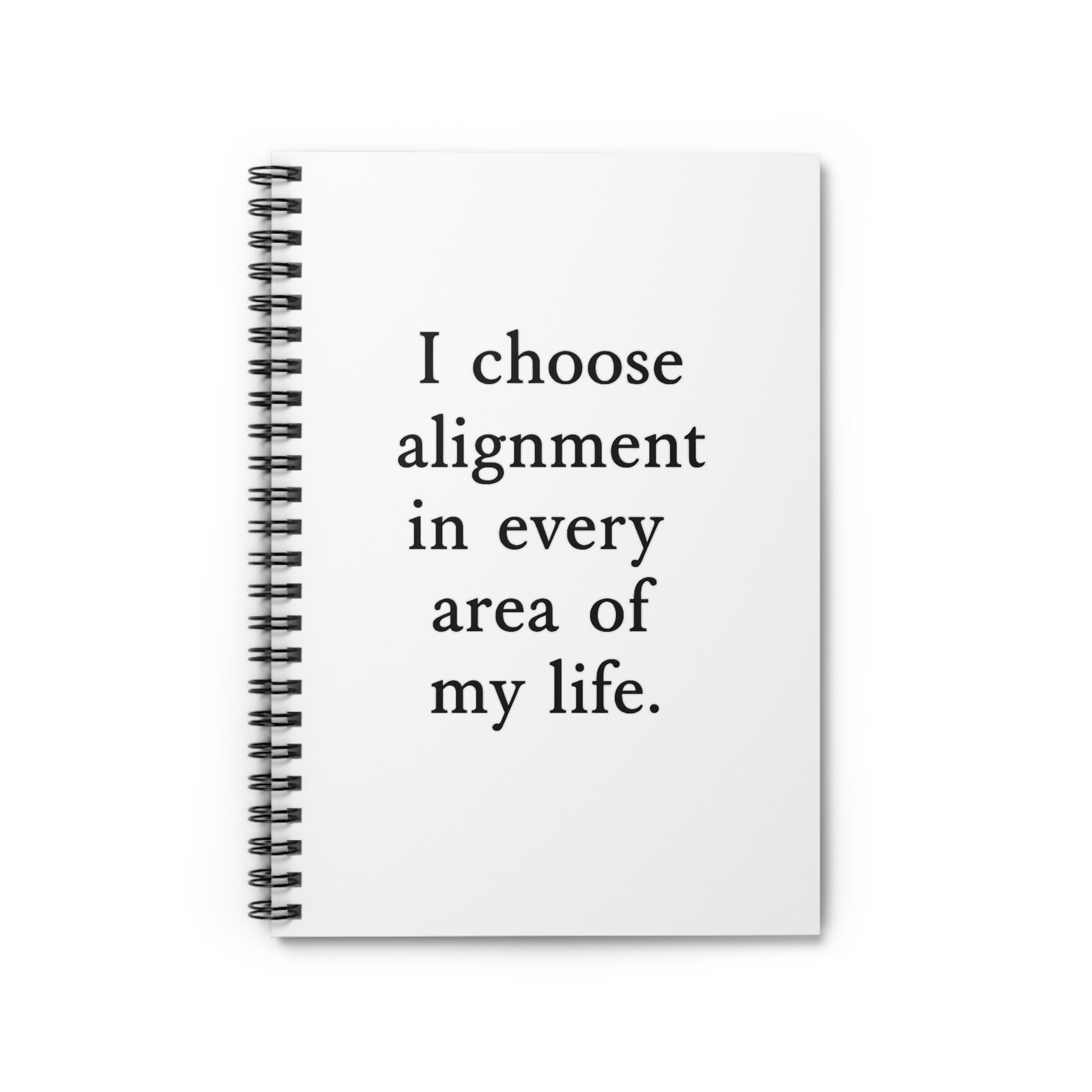 Affirmation Spiral Notebook — "I Choose Alignment in Every Area of My Life" Ruled Journal - HealthandlifestylewChiny