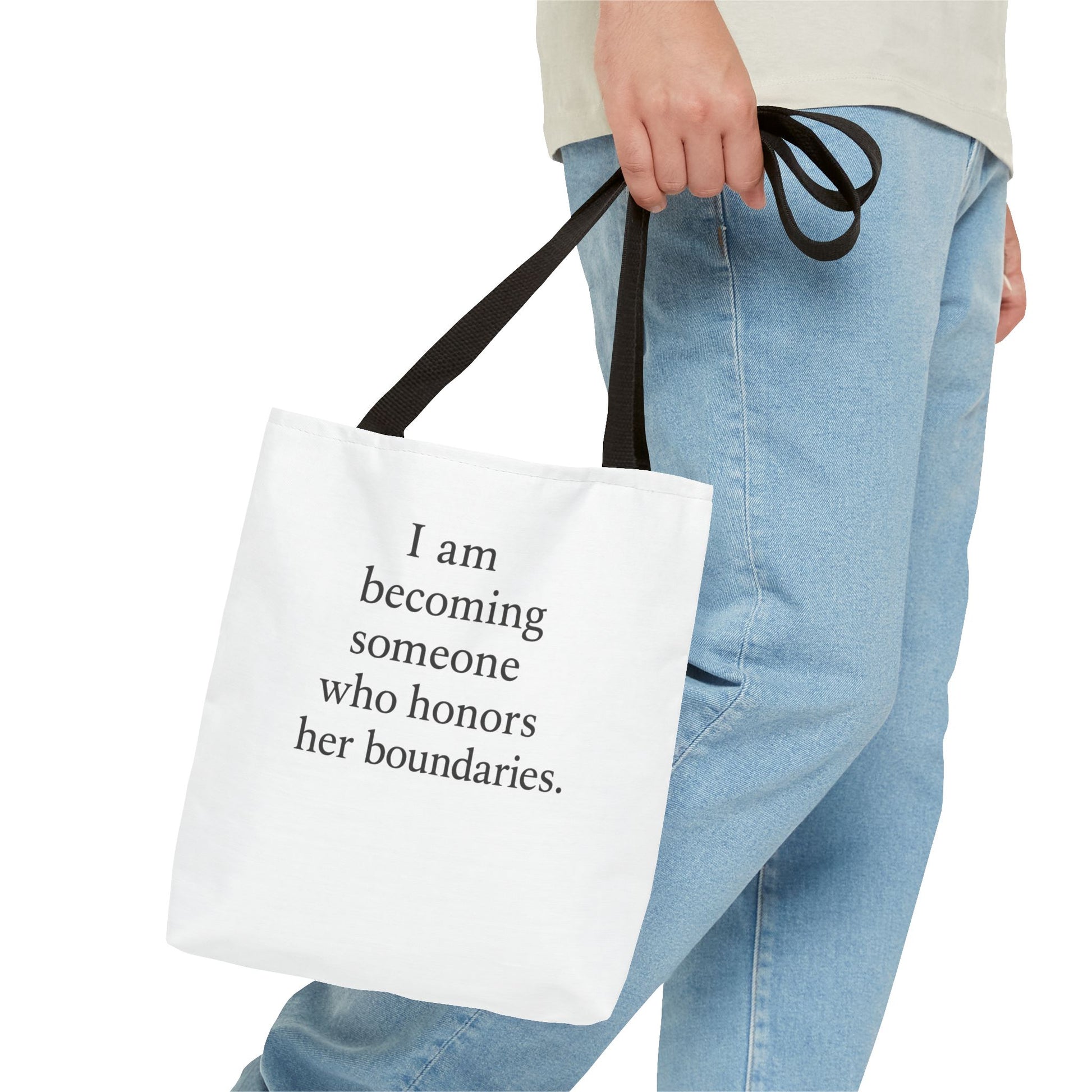 Tote Bag — "I am becoming someone who honors her boundaries." Inspirational Quote Tote - HealthandlifestylewChiny