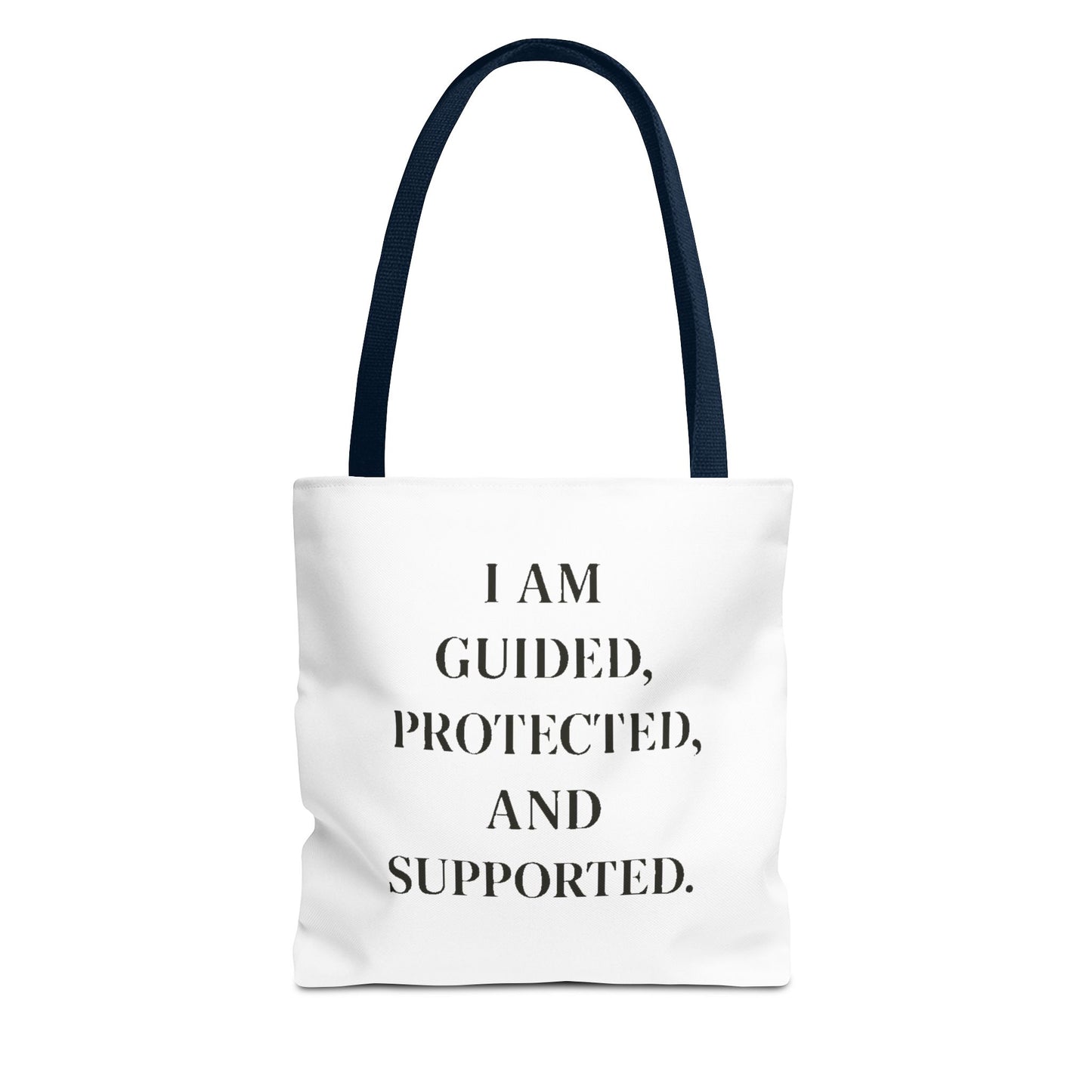 Affirmation Tote Bag - "I Am Guided, Protected, and Supported" Inspirational Canvas Tote - HealthandlifestylewChiny