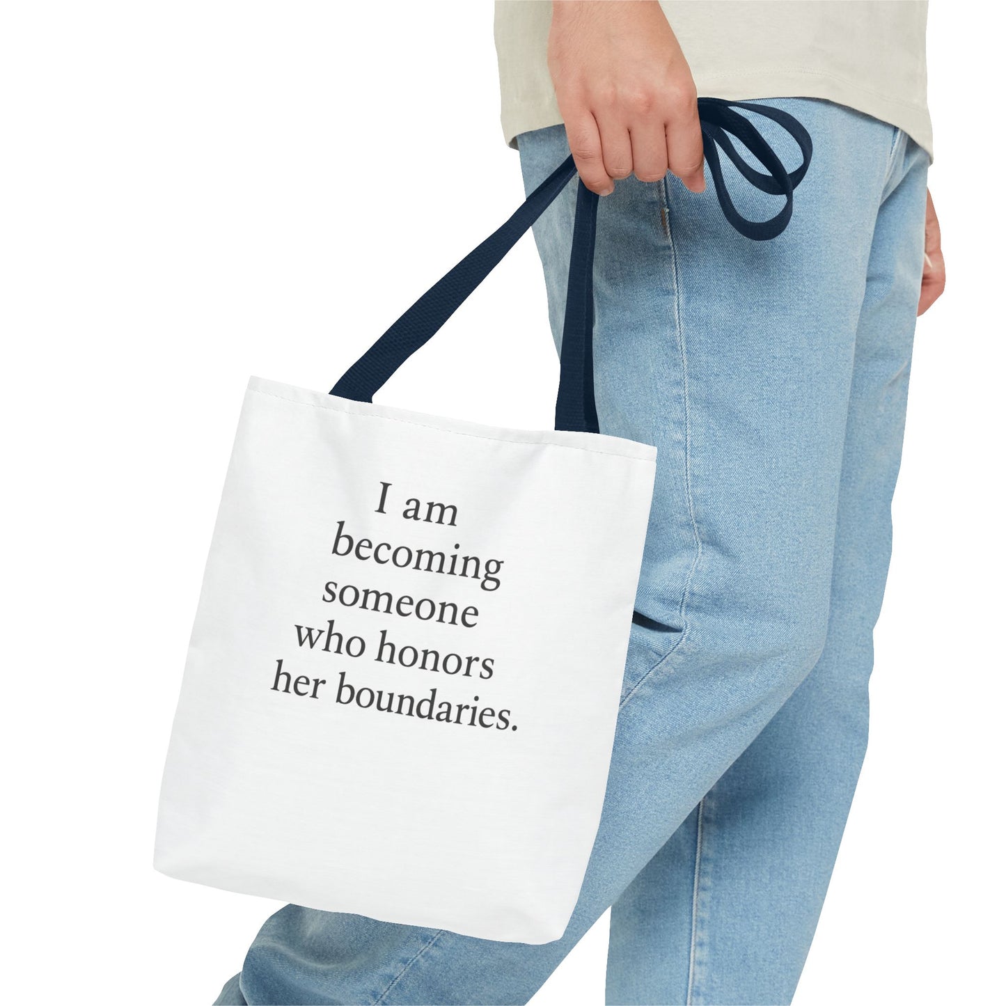 Tote Bag — "I am becoming someone who honors her boundaries." Inspirational Quote Tote - HealthandlifestylewChiny