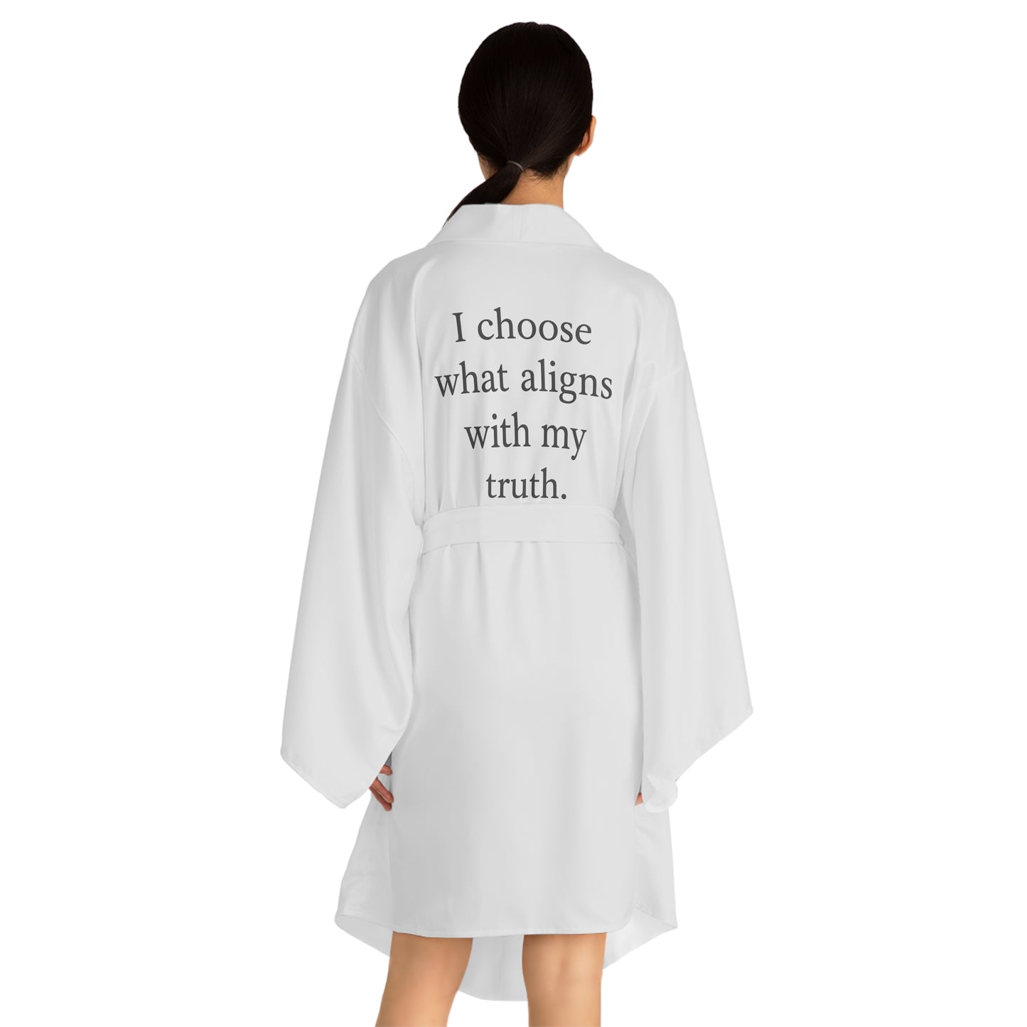 Kimono Robe — "I choose what aligns with my truth." Minimalist Affirmation Loungewear - HealthandlifestylewChiny