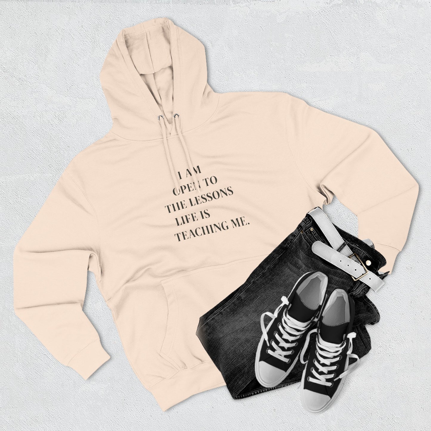 Hoodie — "I Am Open to the Lessons Life Is Teaching Me" Inspirational Fleece Hoodie - HealthandlifestylewChiny