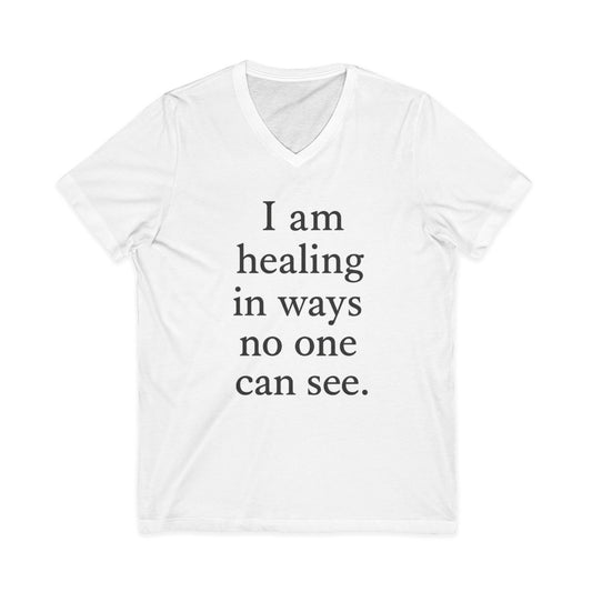 Healing Journey V‑Neck Tee — "I am healing in ways no one can see." - HealthandlifestylewChiny
