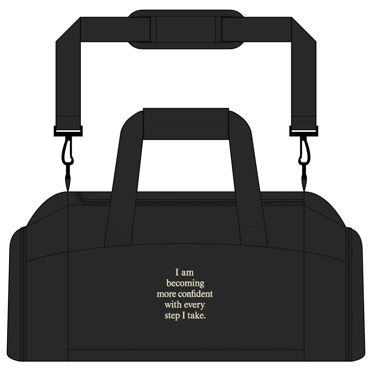 Motivational Gym Bag — "I am becoming more confident with every step I take." Duffel for Fitness & Travel - HealthandlifestylewChiny