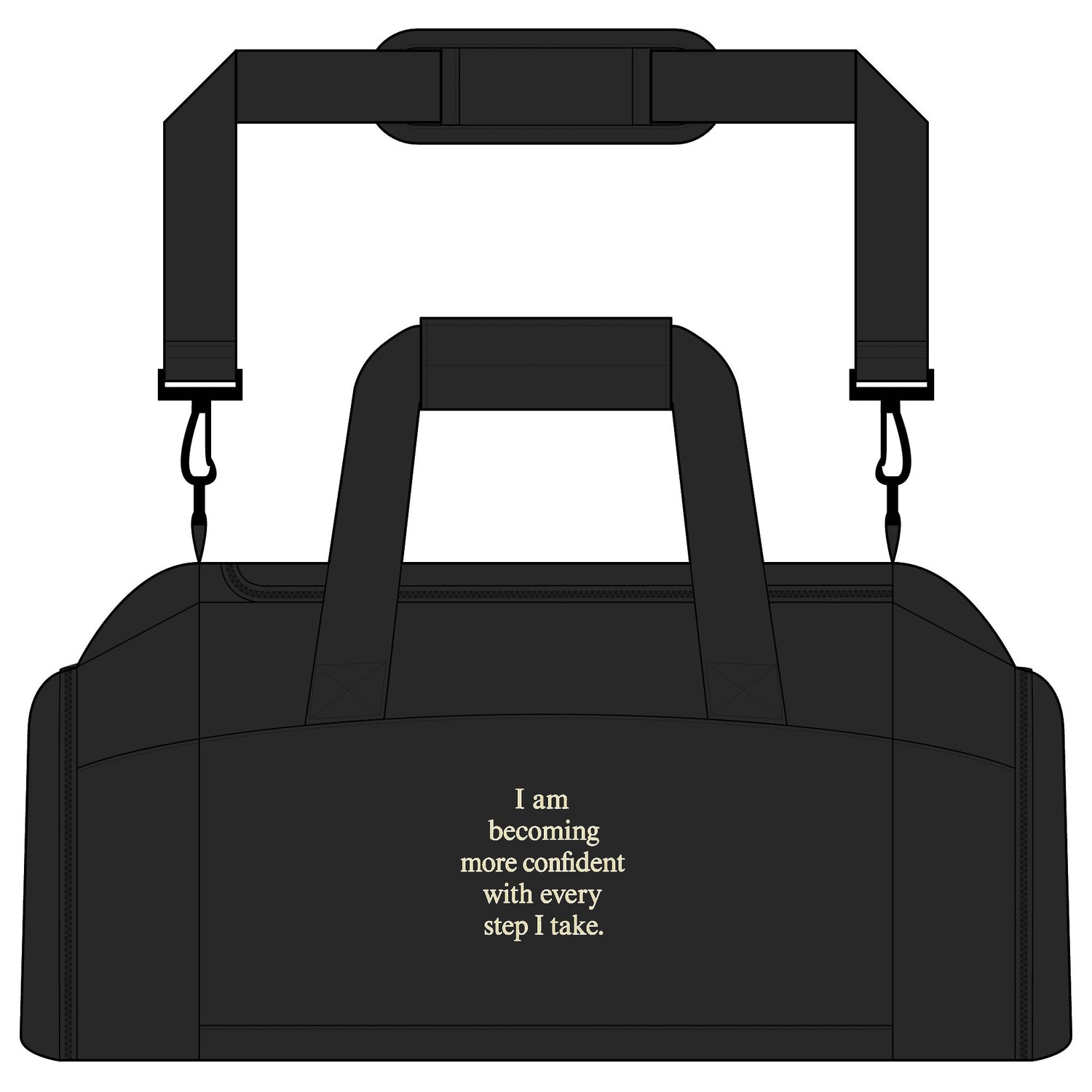 Motivational Gym Bag — "I am becoming more confident with every step I take." Duffel for Fitness & Travel - HealthandlifestylewChiny