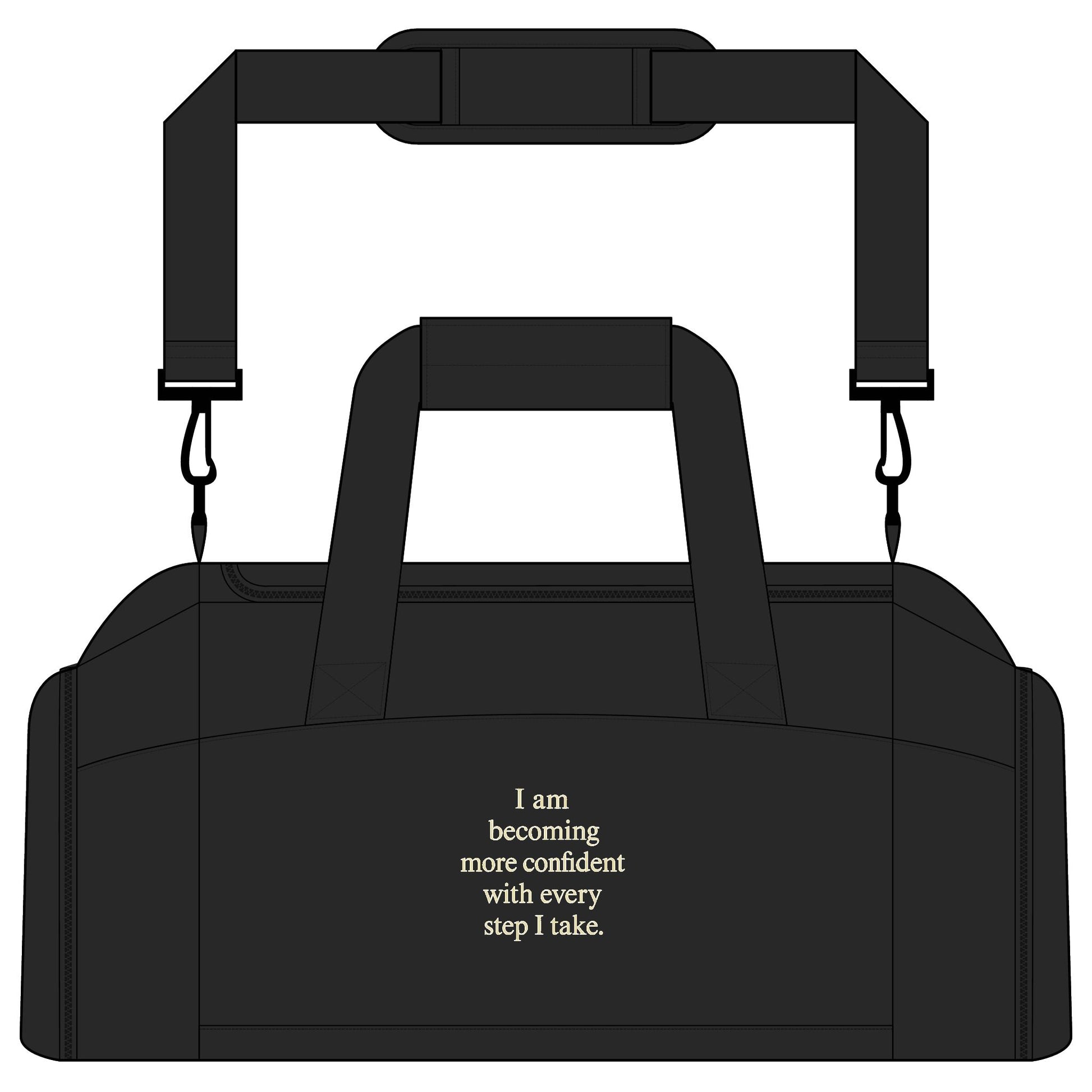 Motivational Gym Bag — "I am becoming more confident with every step I take." Duffel for Fitness & Travel - HealthandlifestylewChiny