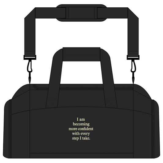 Motivational Gym Bag — "I am becoming more confident with every step I take." Duffel for Fitness & Travel - HealthandlifestylewChiny