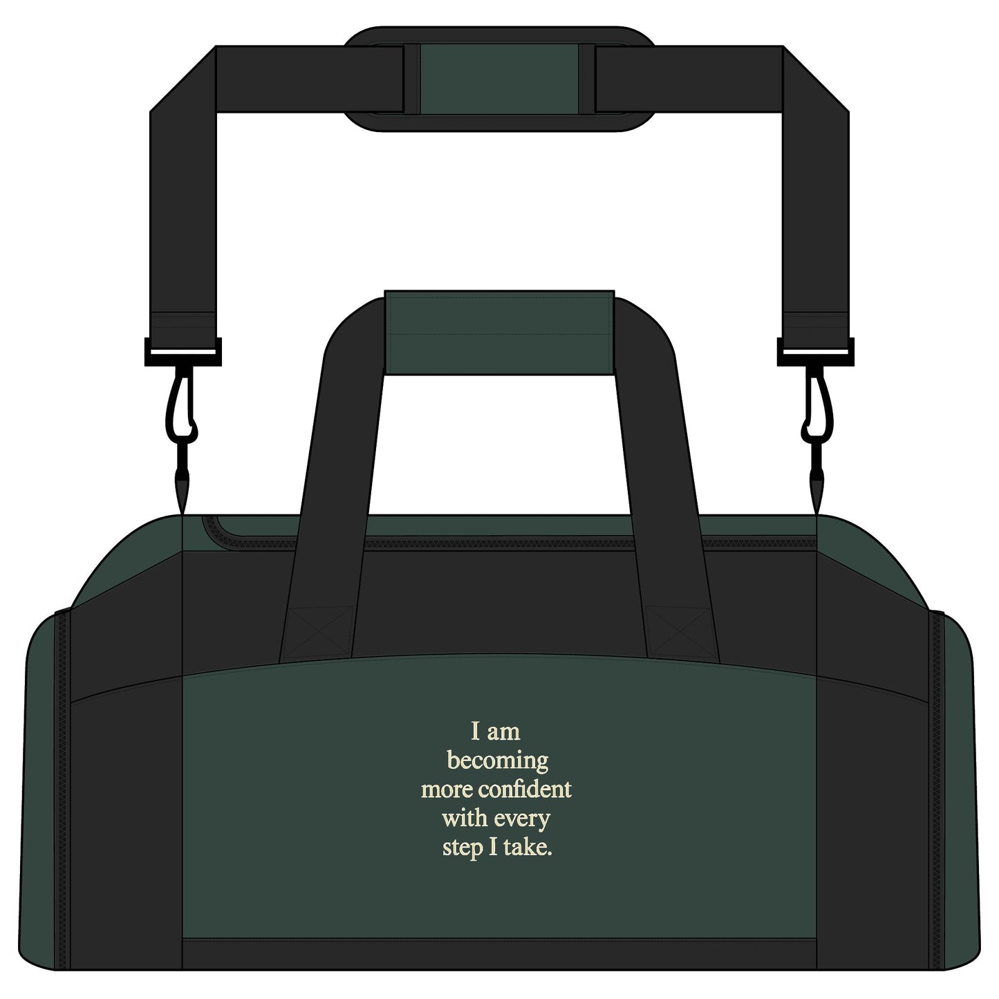 Motivational Gym Bag — "I am becoming more confident with every step I take." Duffel for Fitness & Travel - HealthandlifestylewChiny