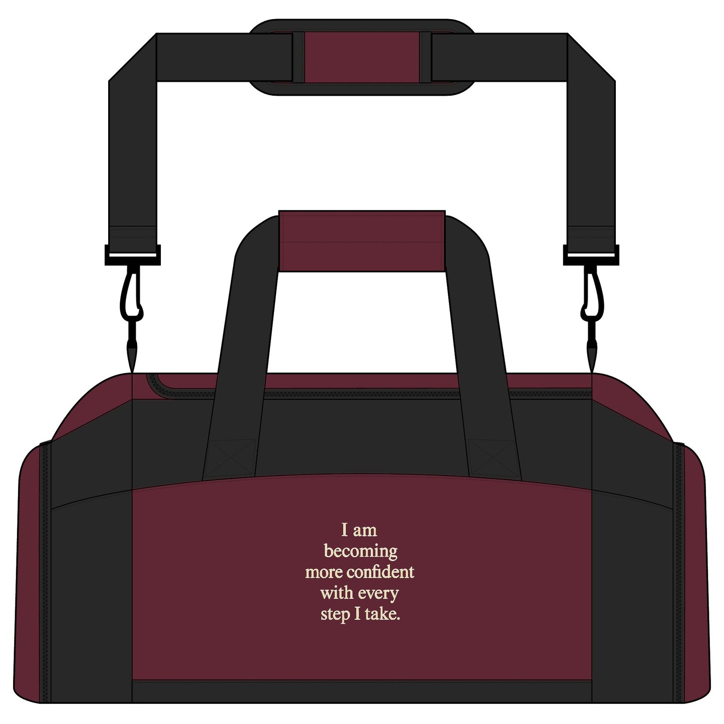 Motivational Gym Bag — "I am becoming more confident with every step I take." Duffel for Fitness & Travel - HealthandlifestylewChiny