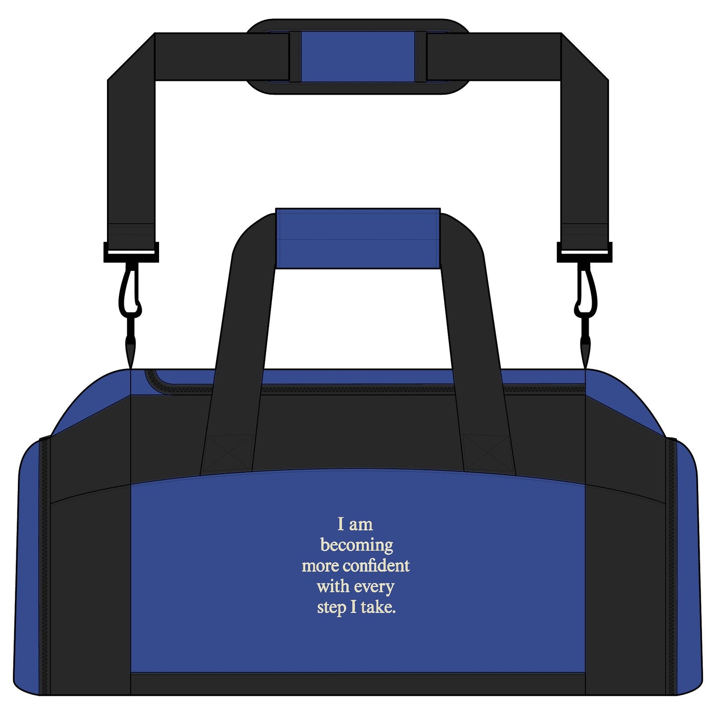 Motivational Gym Bag — "I am becoming more confident with every step I take." Duffel for Fitness & Travel - HealthandlifestylewChiny