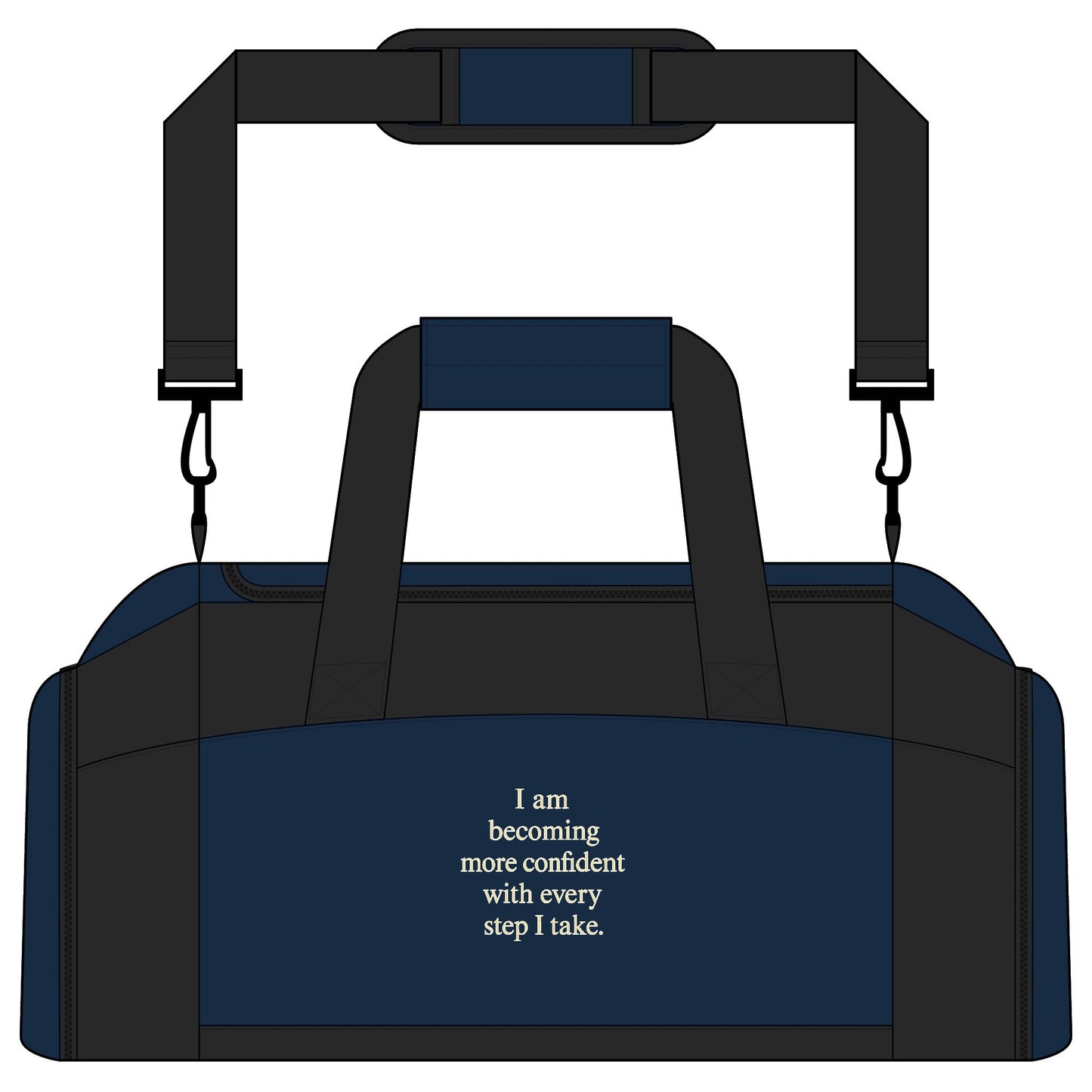 Motivational Gym Bag — "I am becoming more confident with every step I take." Duffel for Fitness & Travel - HealthandlifestylewChiny