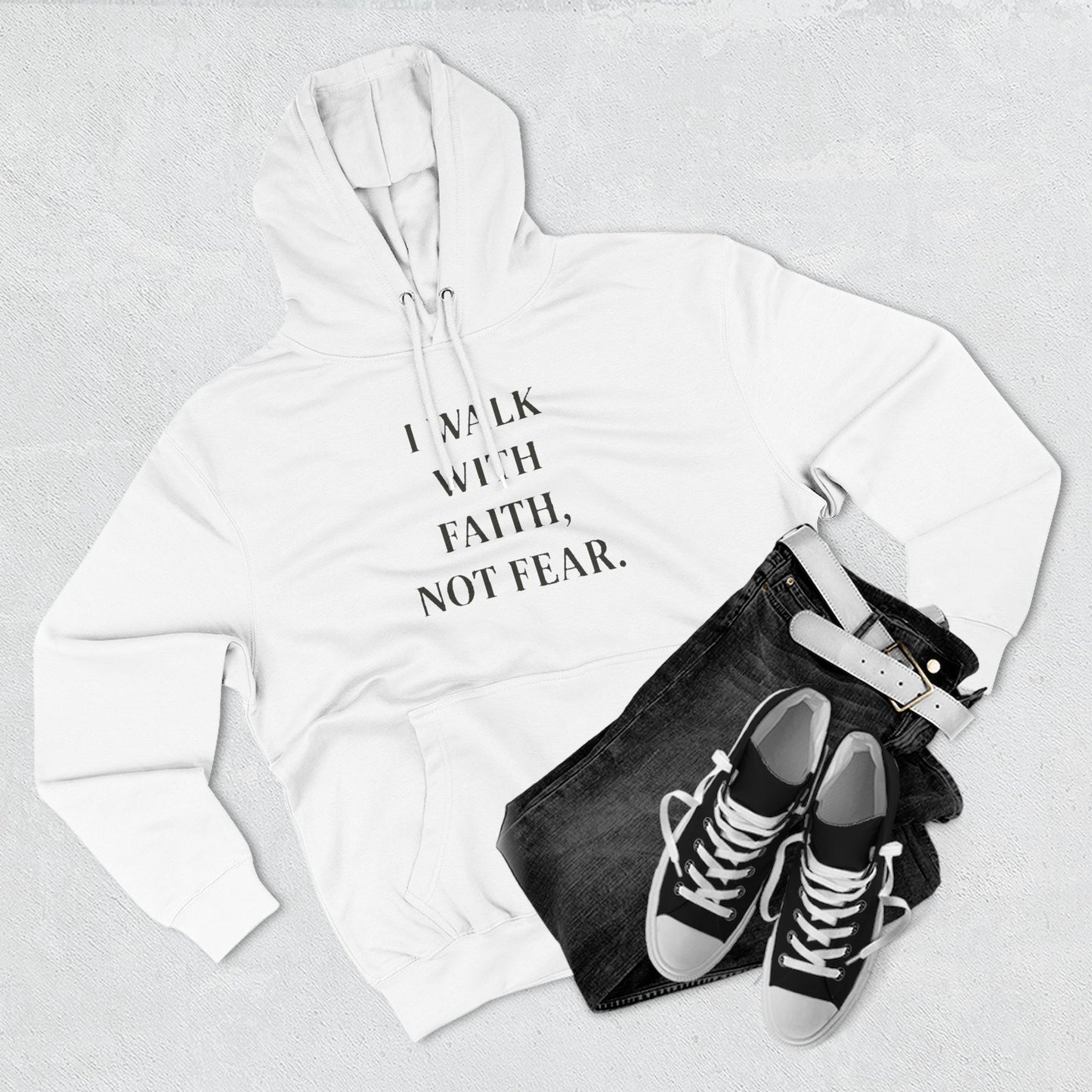 Faith Over Fear Hoodie — "I Walk With Faith, Not Fear" Inspirational Pullover - HealthandlifestylewChiny