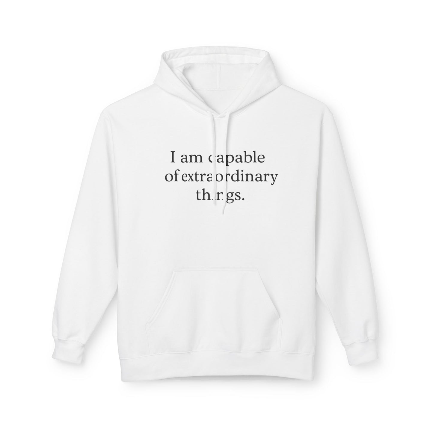 Inspirational Hoodie — "I am capable of extraordinary things." Motivational Pullover - HealthandlifestylewChiny