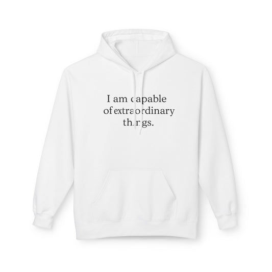 Inspirational Hoodie — "I am capable of extraordinary things." Motivational Pullover - HealthandlifestylewChiny