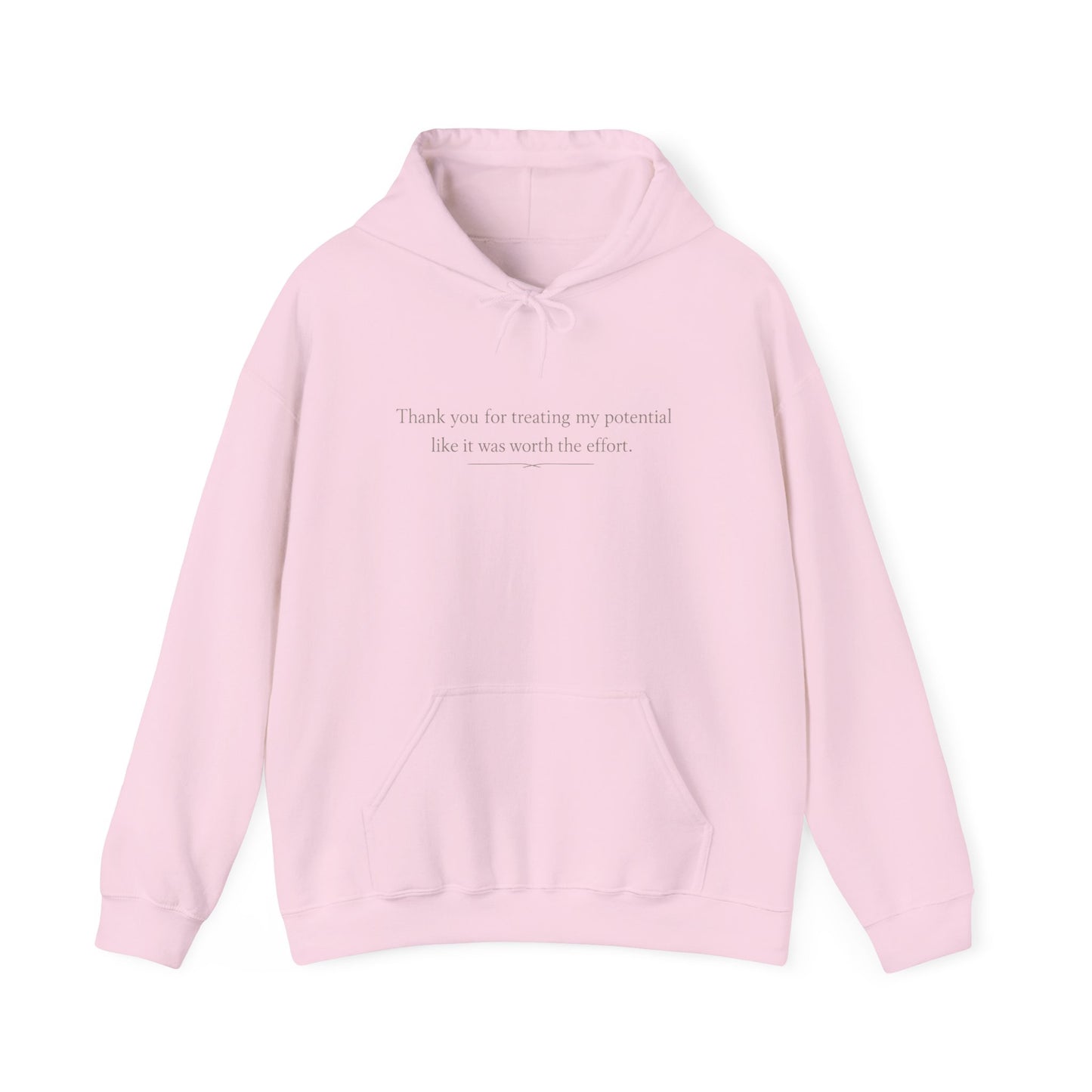 Minimalist White Hoodie — "Thank you for trusting me, potential. Like it was worth the effort."