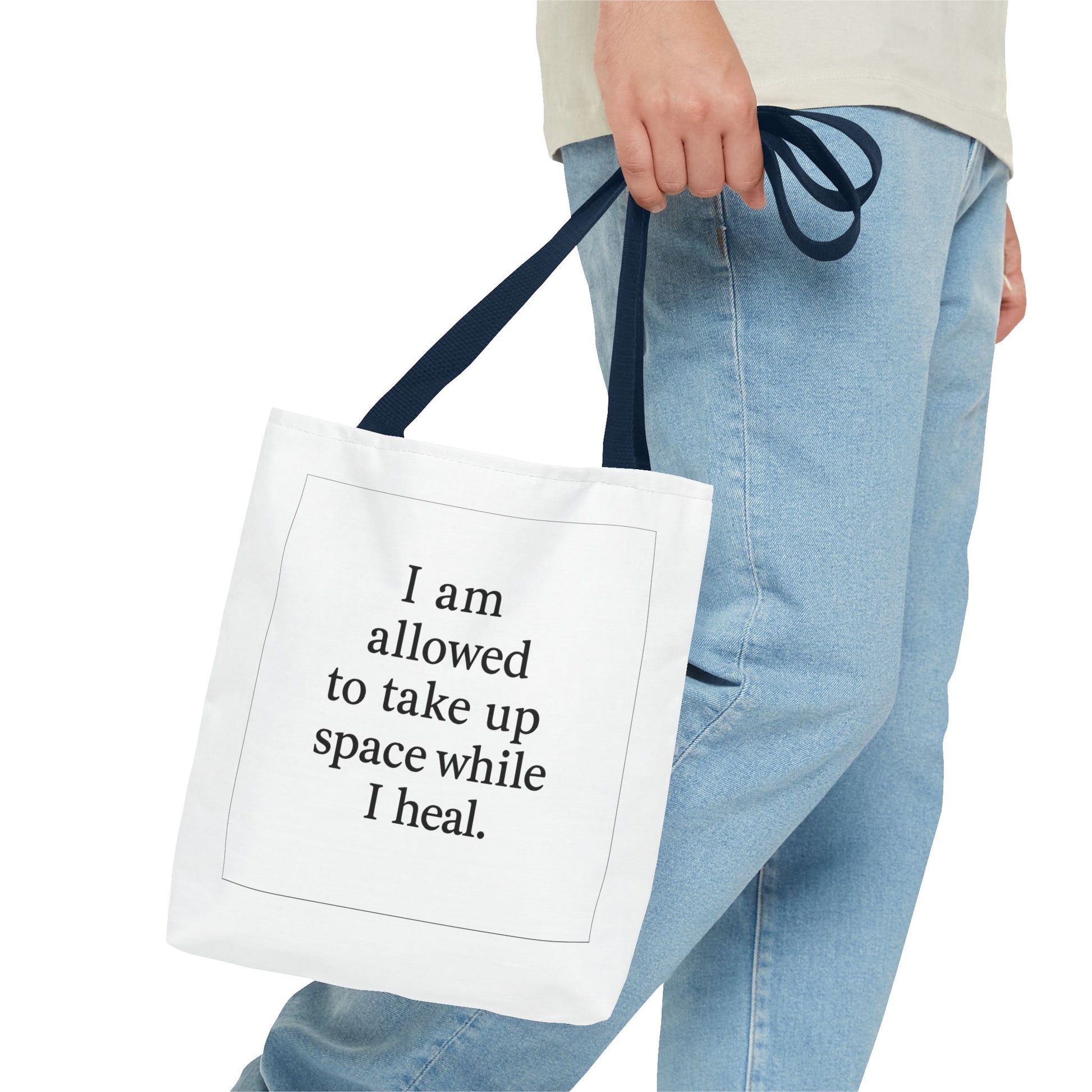 Tote — "I am allowed to take up space while I heal." Inspirational Affirmation Tote Bag - HealthandlifestylewChiny