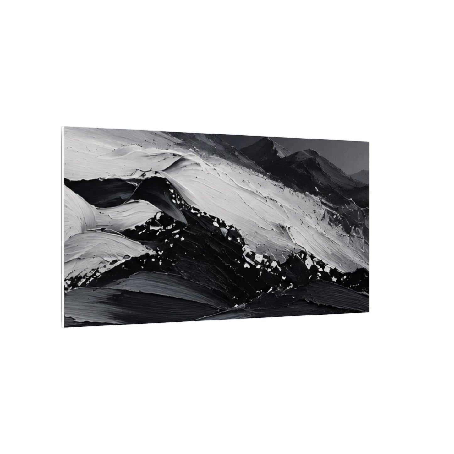 Monochrome Mountain Abstract Matte Canvas
