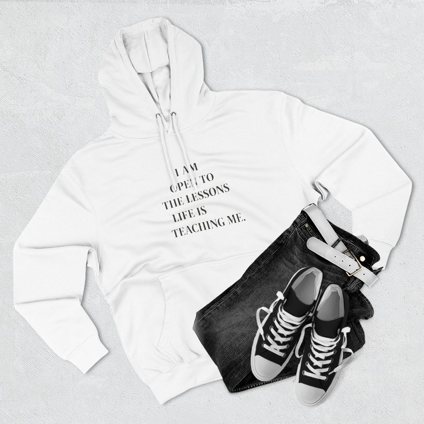 Hoodie — "I Am Open to the Lessons Life Is Teaching Me" Inspirational Fleece Hoodie - HealthandlifestylewChiny