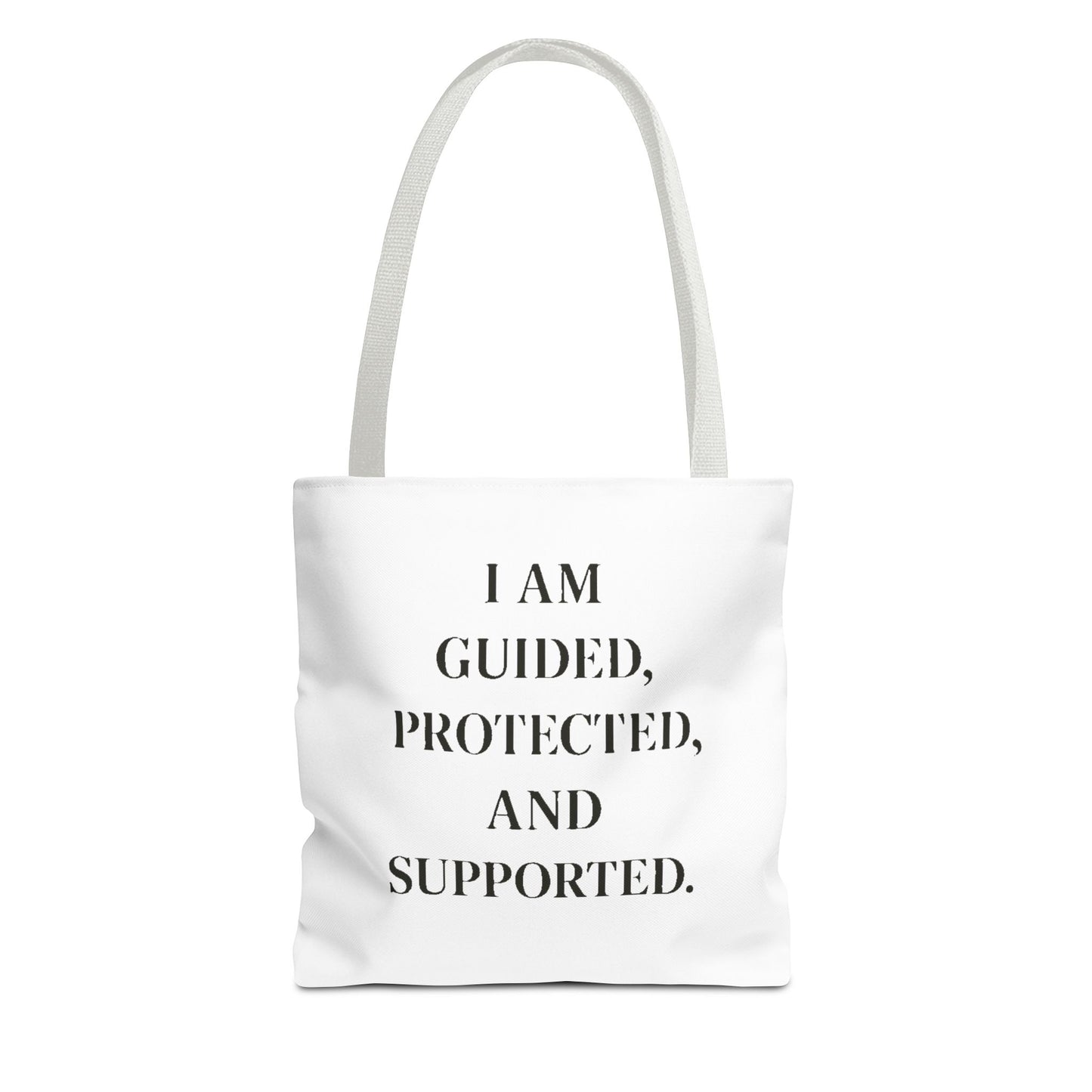 Affirmation Tote Bag - "I Am Guided, Protected, and Supported" Inspirational Canvas Tote - HealthandlifestylewChiny