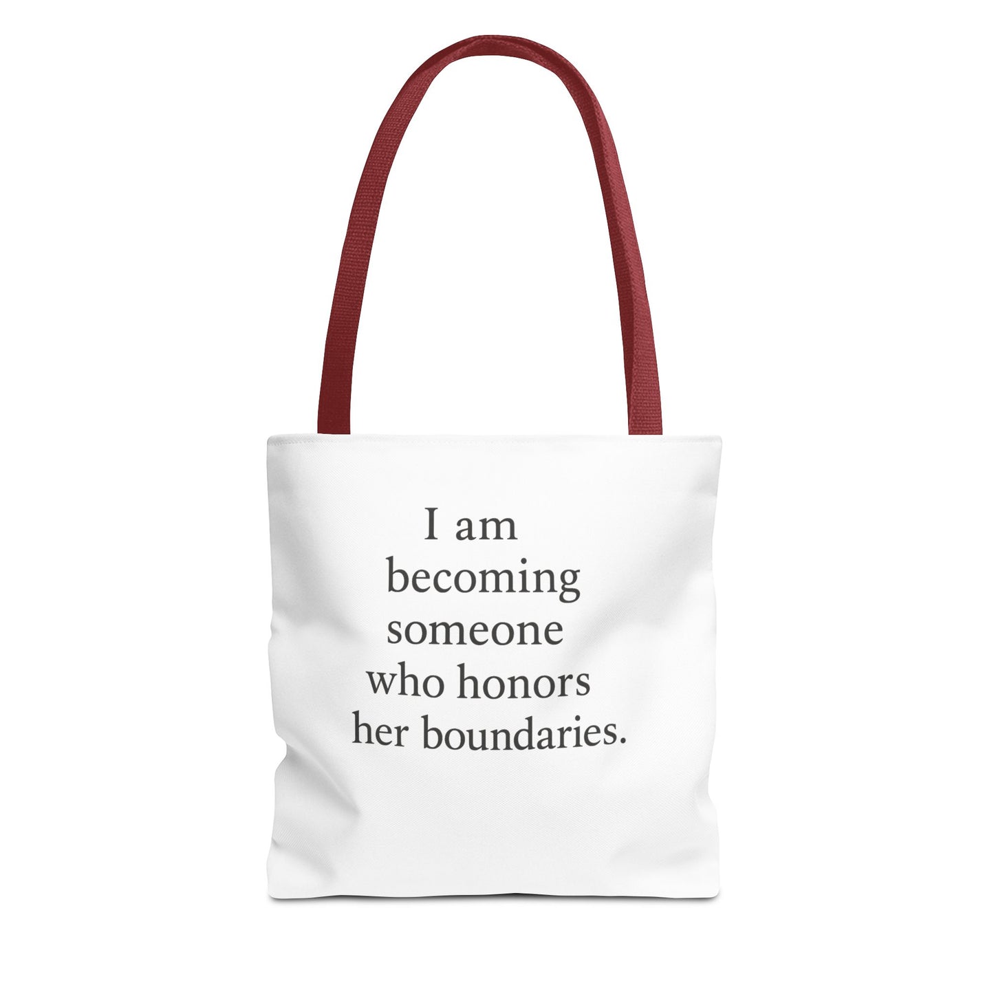 Tote Bag — "I am becoming someone who honors her boundaries." Inspirational Quote Tote - HealthandlifestylewChiny