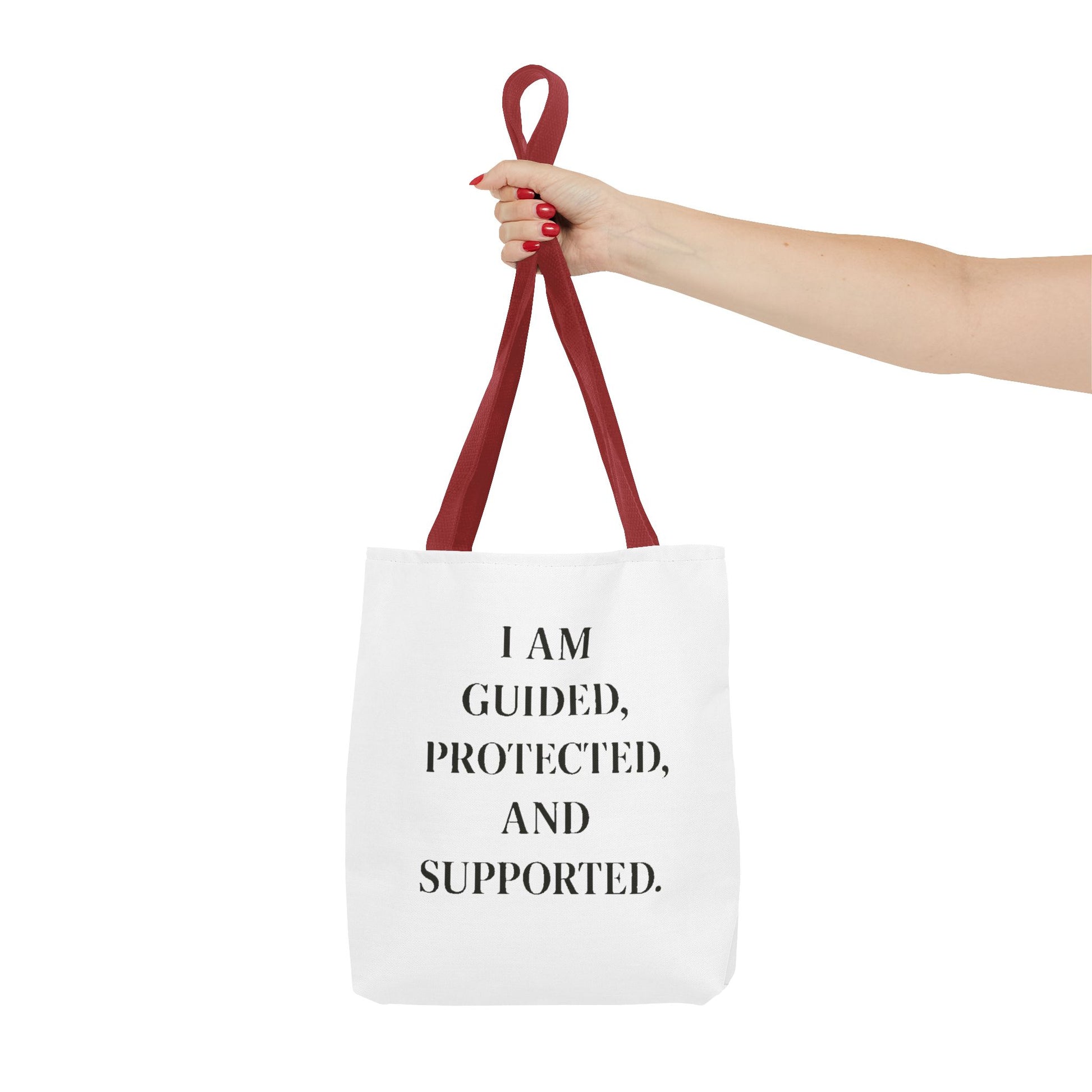 Affirmation Tote Bag - "I Am Guided, Protected, and Supported" Inspirational Canvas Tote - HealthandlifestylewChiny