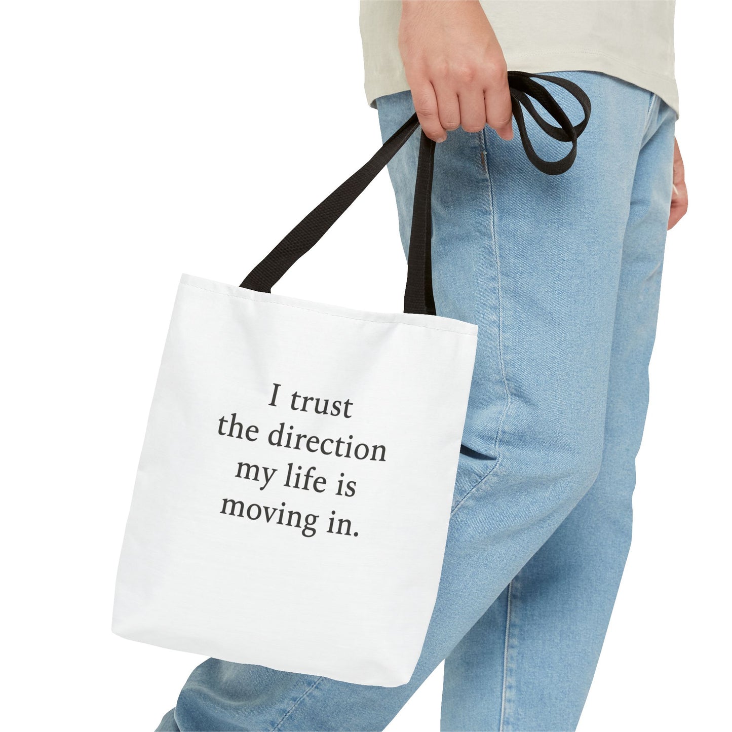 Affirmation Tote Bag - "I Trust the Direction My Life Is Moving In" Inspirational Carryall - HealthandlifestylewChiny