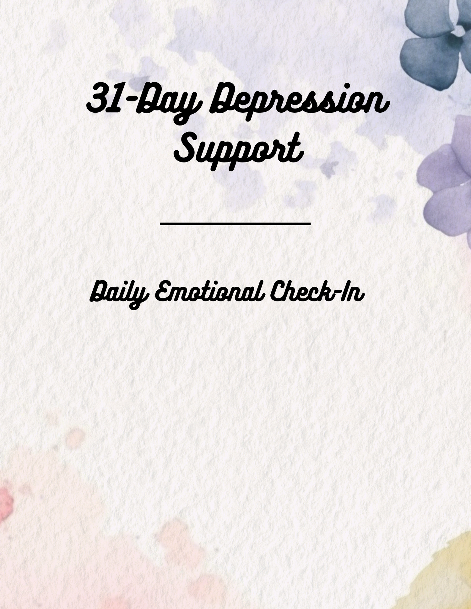 31-Day Depression Support – Emotional Regulation & Structured Recovery Workbook - HealthandlifestylewChiny