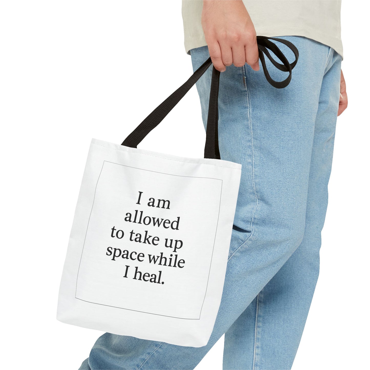 Tote — "I am allowed to take up space while I heal." Inspirational Affirmation Tote Bag - HealthandlifestylewChiny
