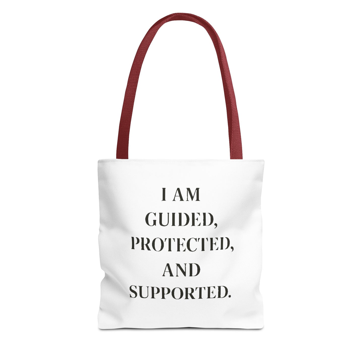 Affirmation Tote Bag - "I Am Guided, Protected, and Supported" Inspirational Canvas Tote - HealthandlifestylewChiny