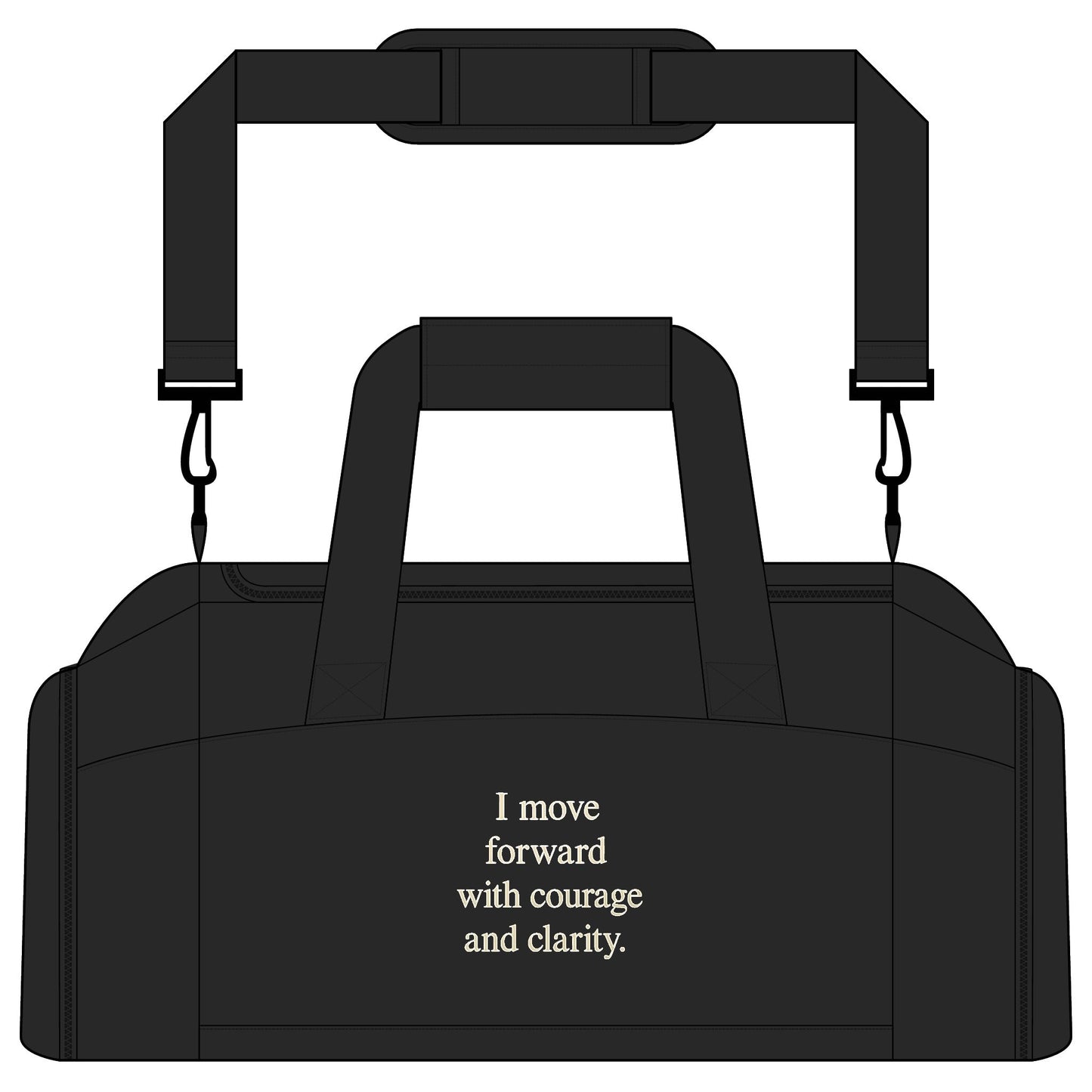 Motivational Gym Bag — 'I move forward with courage and clarity' Duffle - HealthandlifestylewChiny