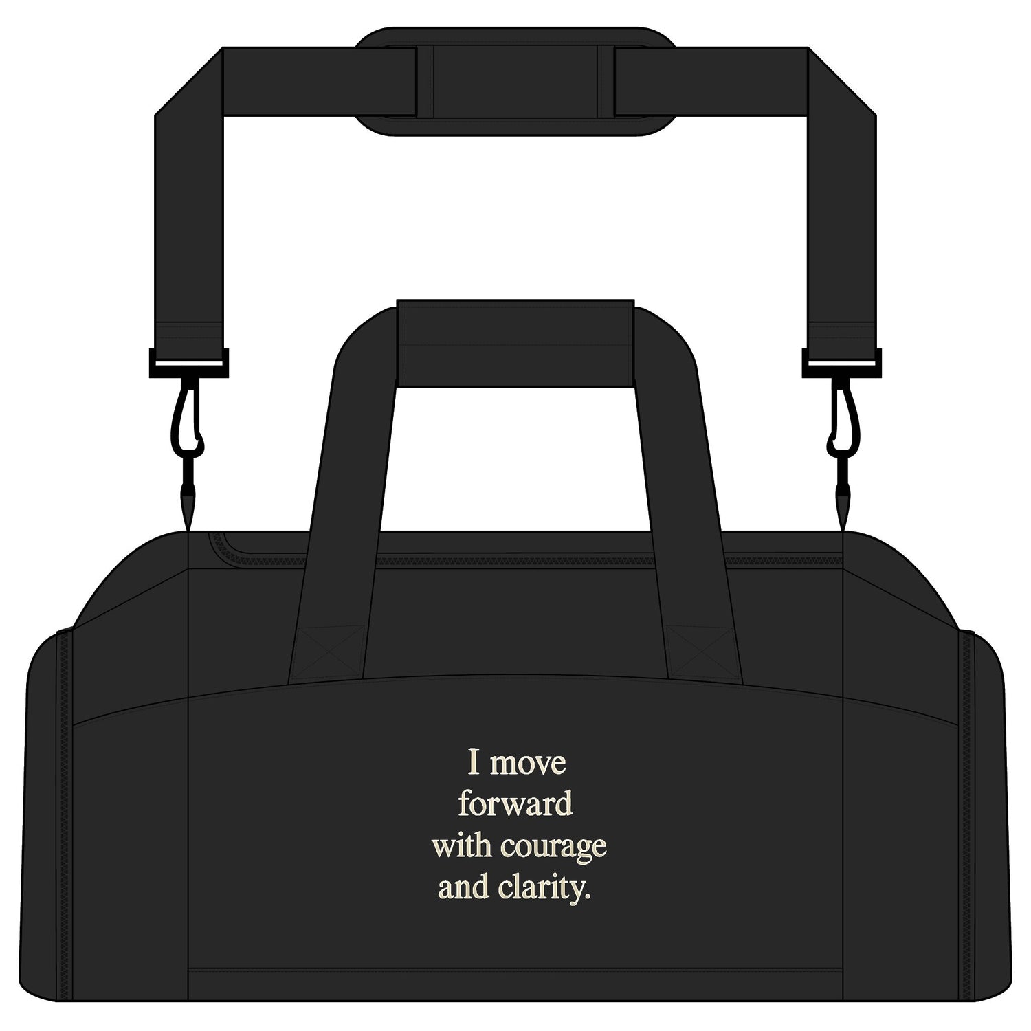 Motivational Gym Bag — 'I move forward with courage and clarity' Duffle - HealthandlifestylewChiny