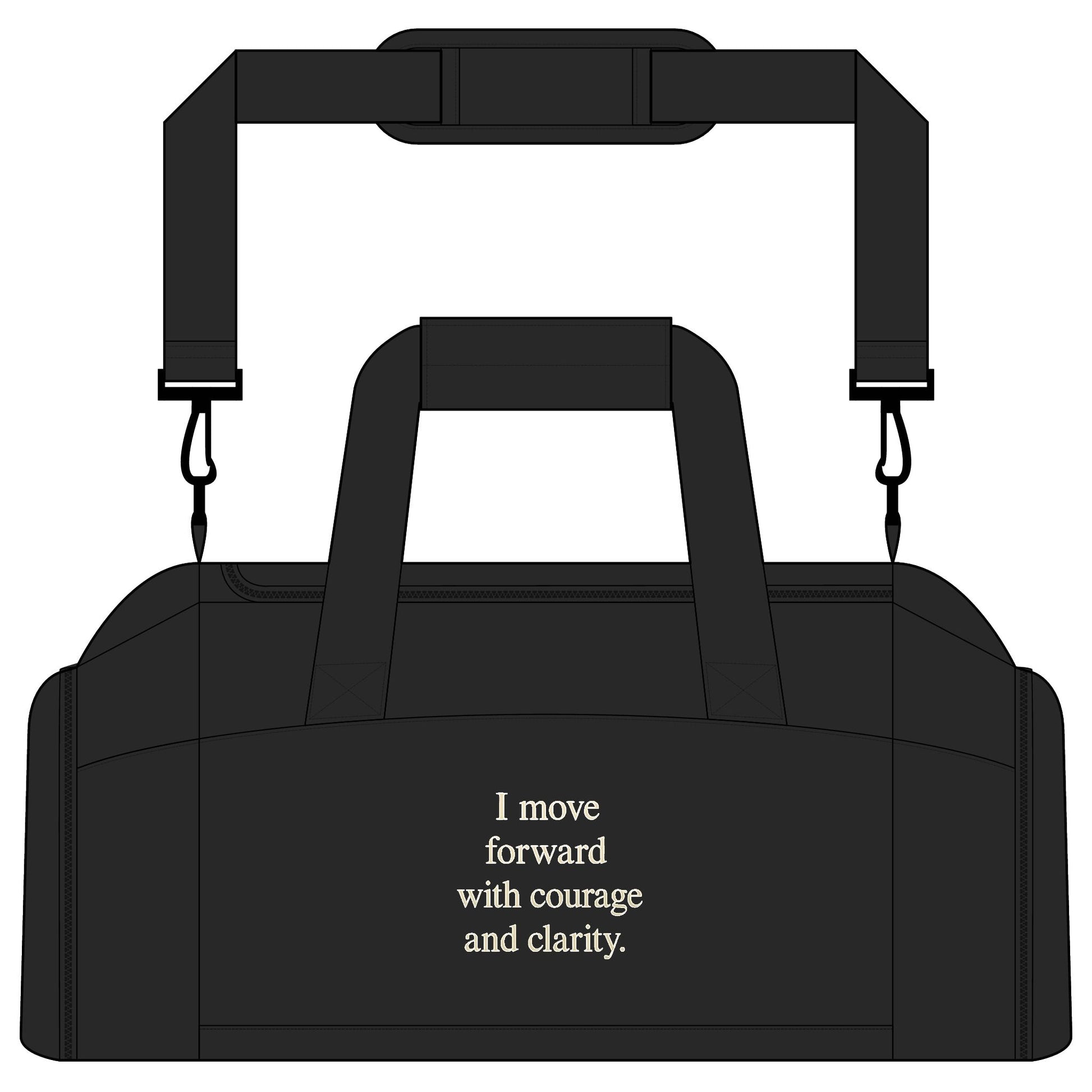 Motivational Gym Bag — 'I move forward with courage and clarity' Duffle - HealthandlifestylewChiny