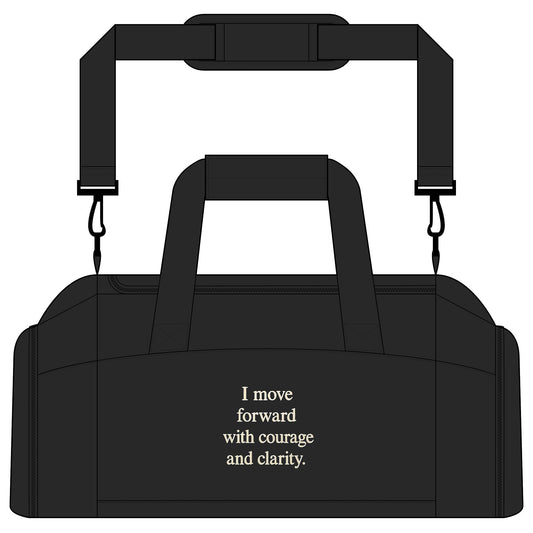 Motivational Gym Bag — 'I move forward with courage and clarity' Duffle - HealthandlifestylewChiny